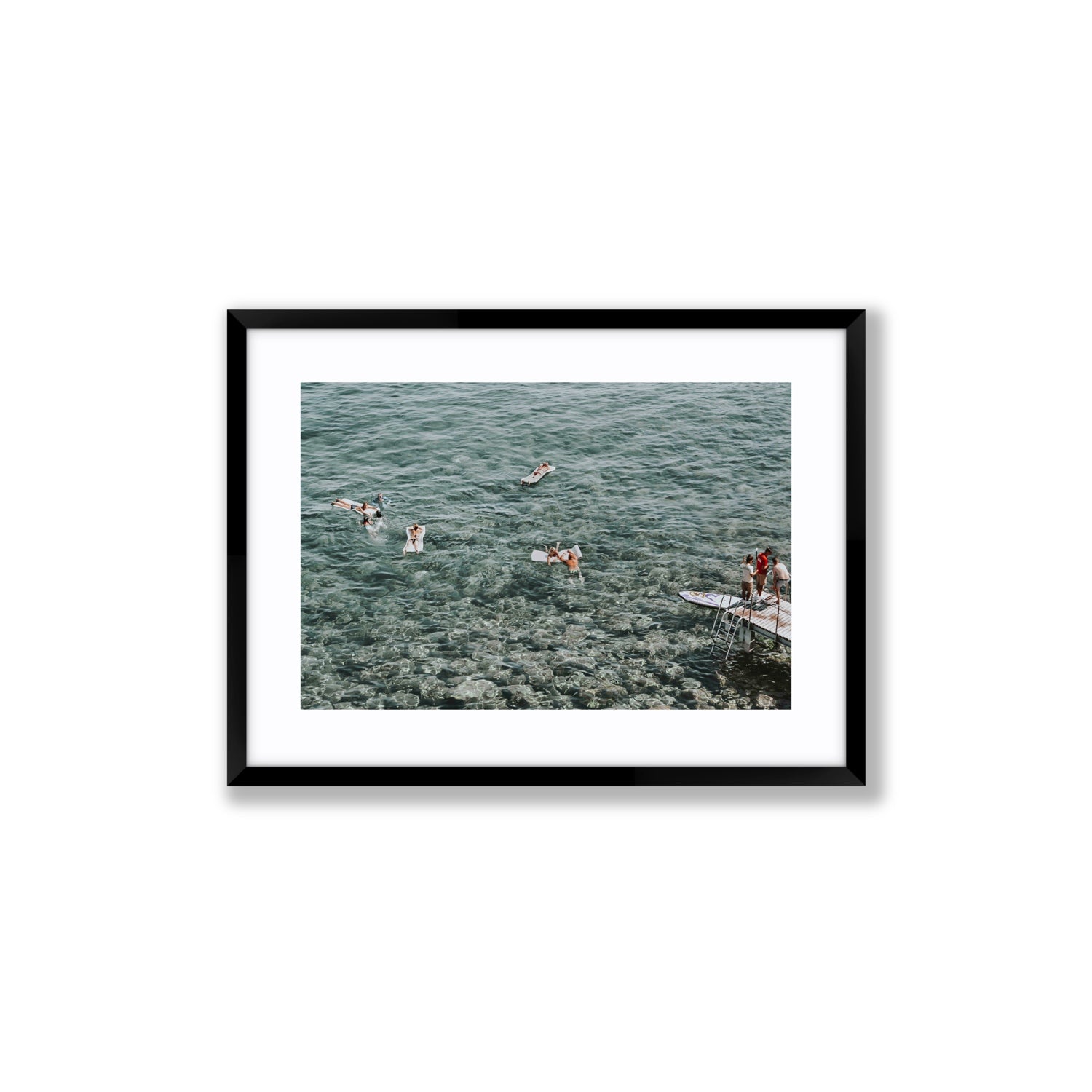Having A Whale Of A Time Tuscany coastal wall art Medium fine art print in black frame with matboard