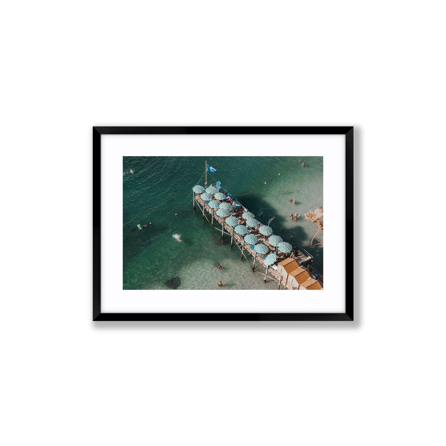 Sorrento Shangri La Sorrento coastal Italian wall art Medium fine art print in black frame with matboard