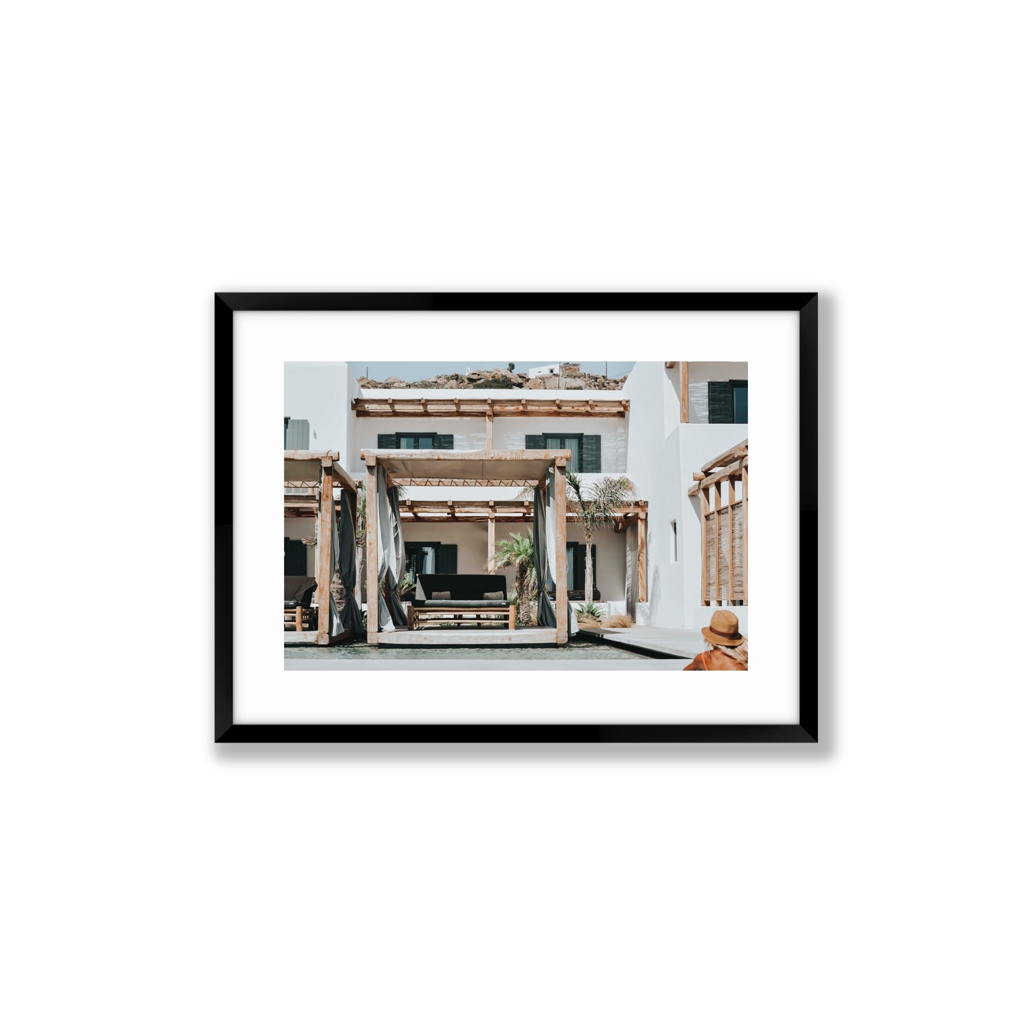 Dream Villa fine art print, Mykonos, Greece, Medium, Black Frame · Matboard, Fine Art Print