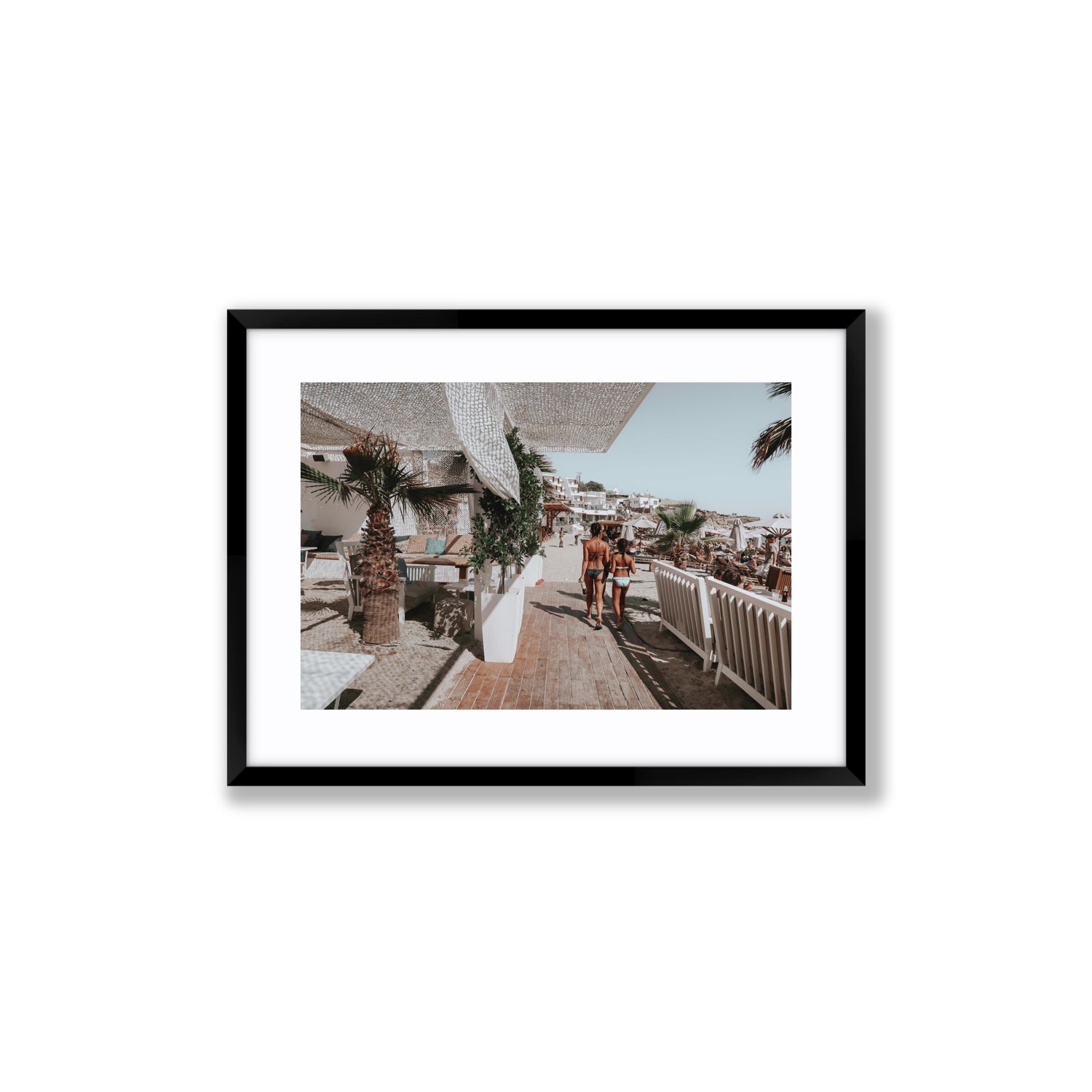 Mitera Kori Mykonos Greek island wall art Medium fine art print in black frame with matboard