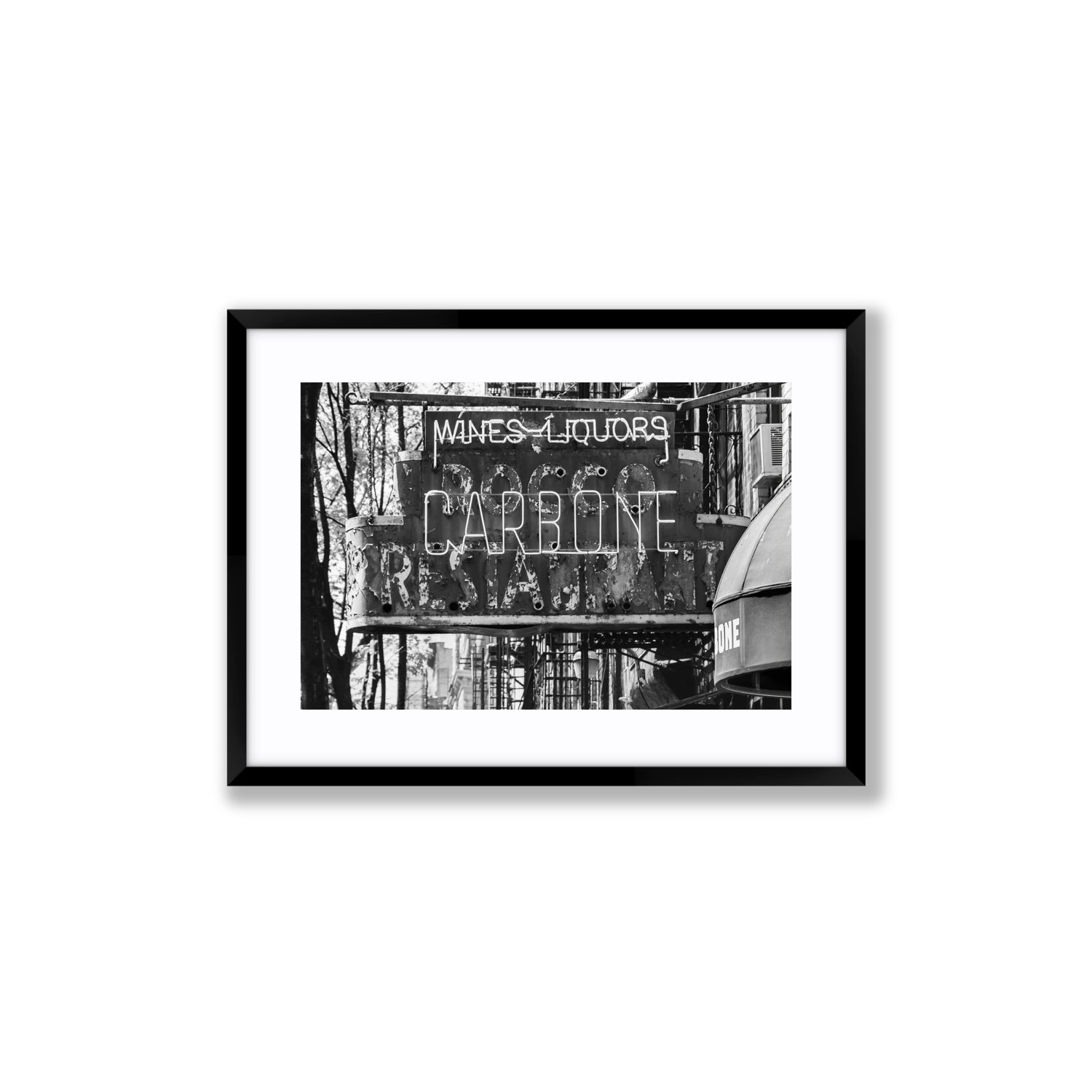 Thompson Street New York NYC Black & White wall art Medium fine art print in black frame with matboard
