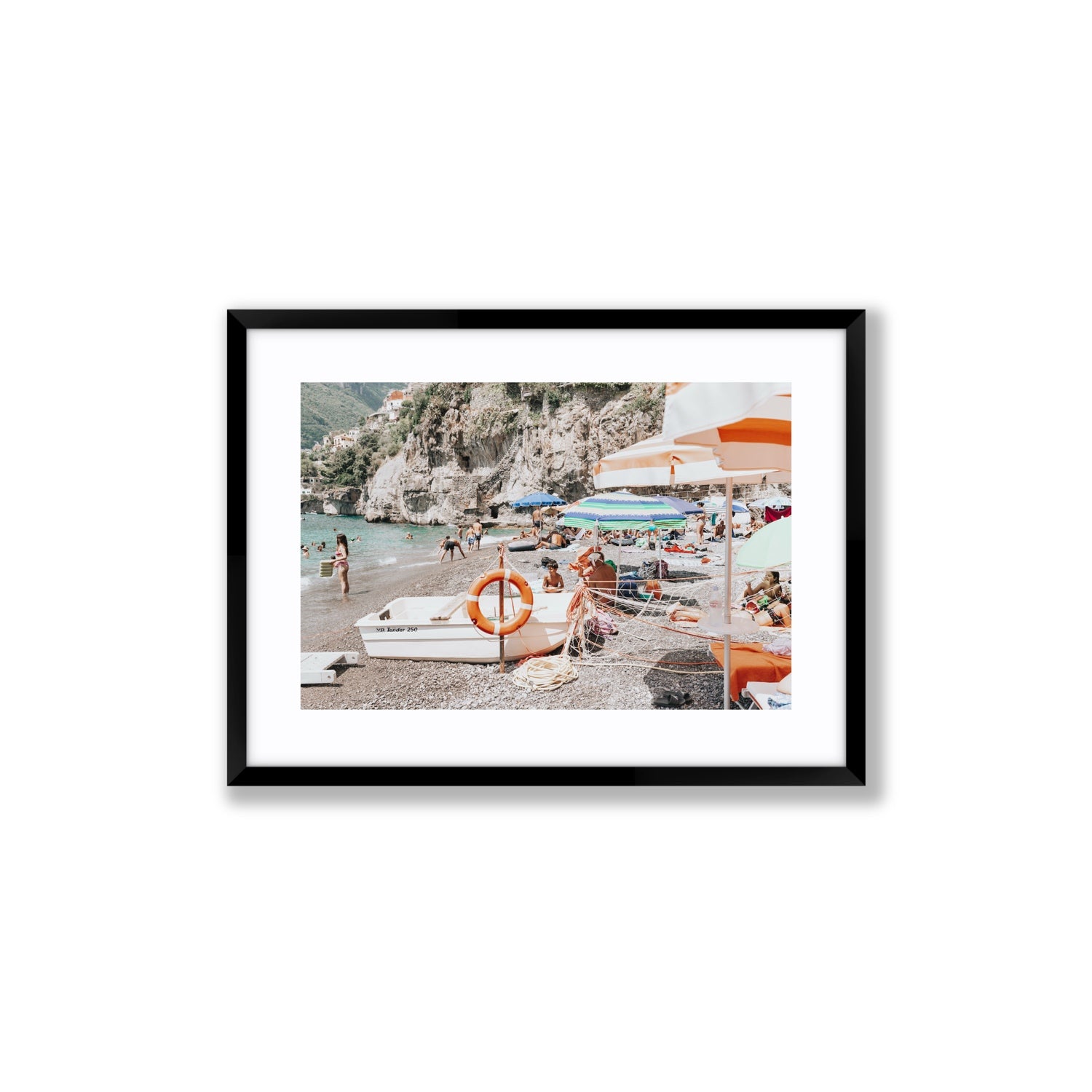 Bellezza By The Bay fine art print, Positano, Italy, Medium, Black Frame · Matboard, Fine Art Print