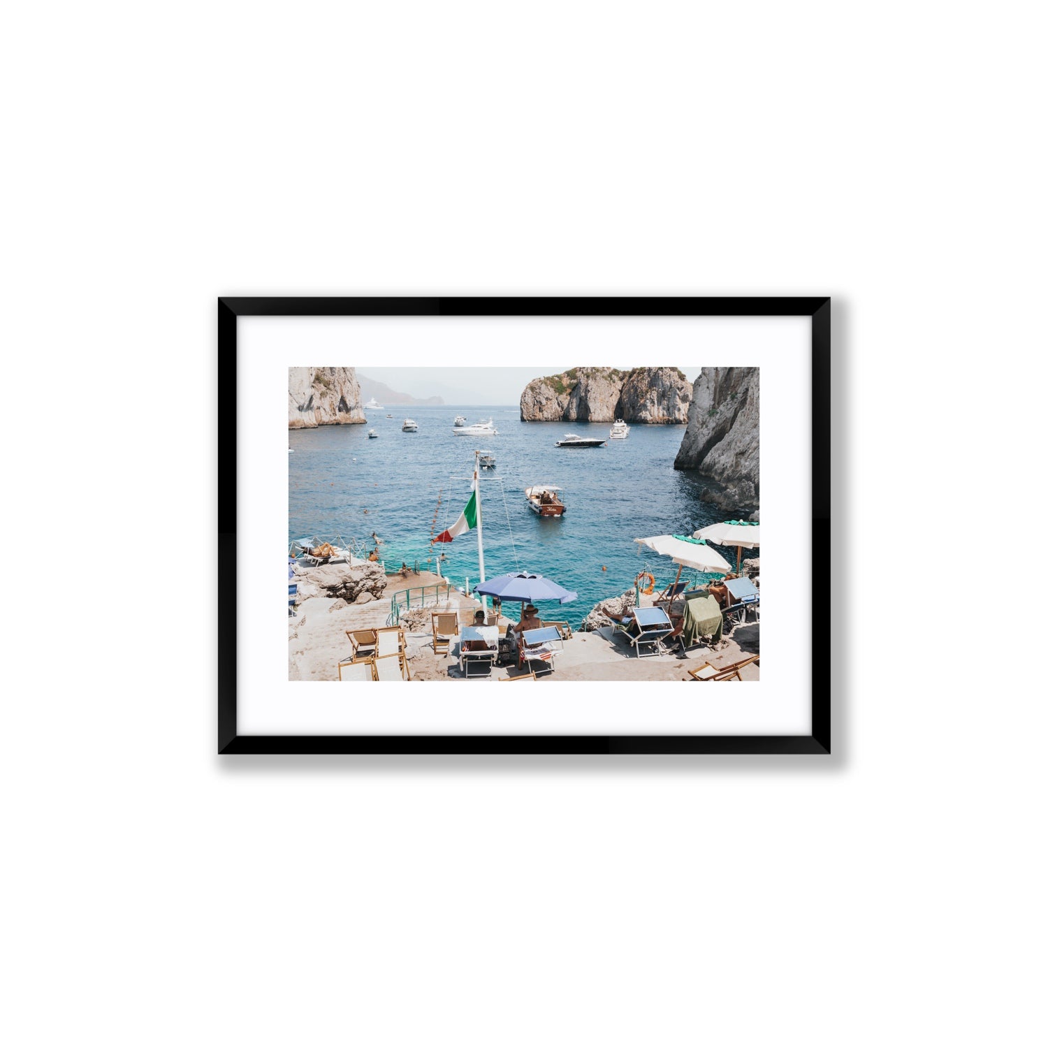 Smooth Sailing fine art print, Capri, Italy, Medium, Black Frame · Matboard, Fine Art Print