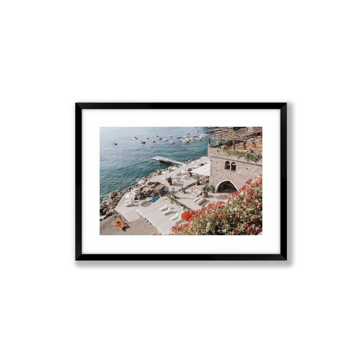 Floral Fortress fine art print, Amalfi, Italy, Medium, Black Frame · Matboard, Fine Art Print