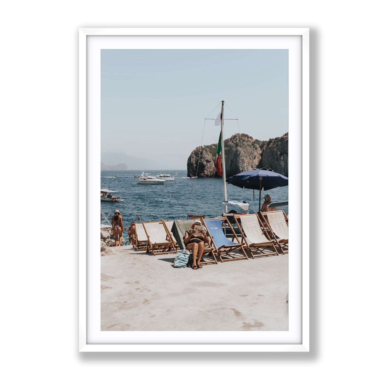 Vintage Sun Goddess fine art print, Capri, Italy, Gallery, White Frame · Matboard, Fine Art Print