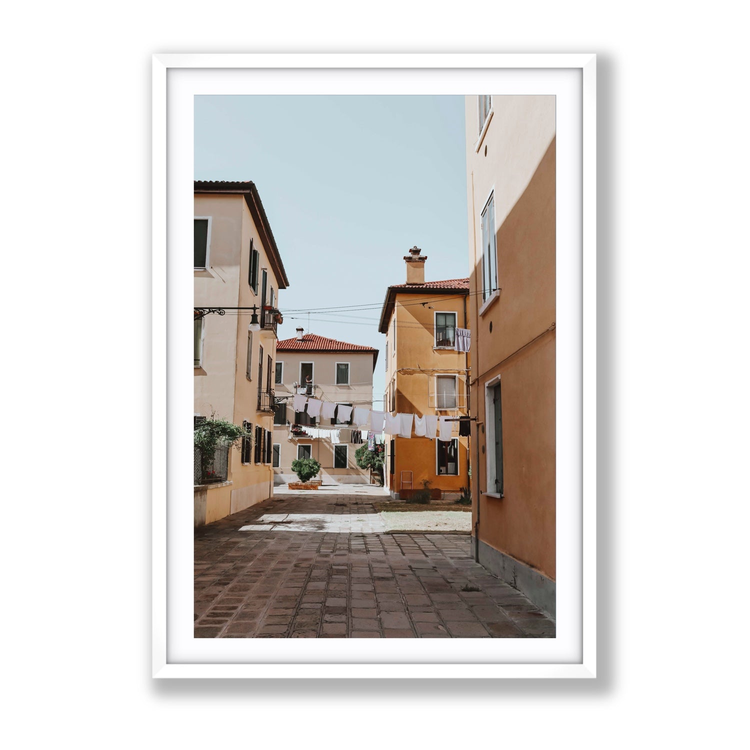 Terraferma Venice Italian wall art Gallery fine art print in white frame with matboard