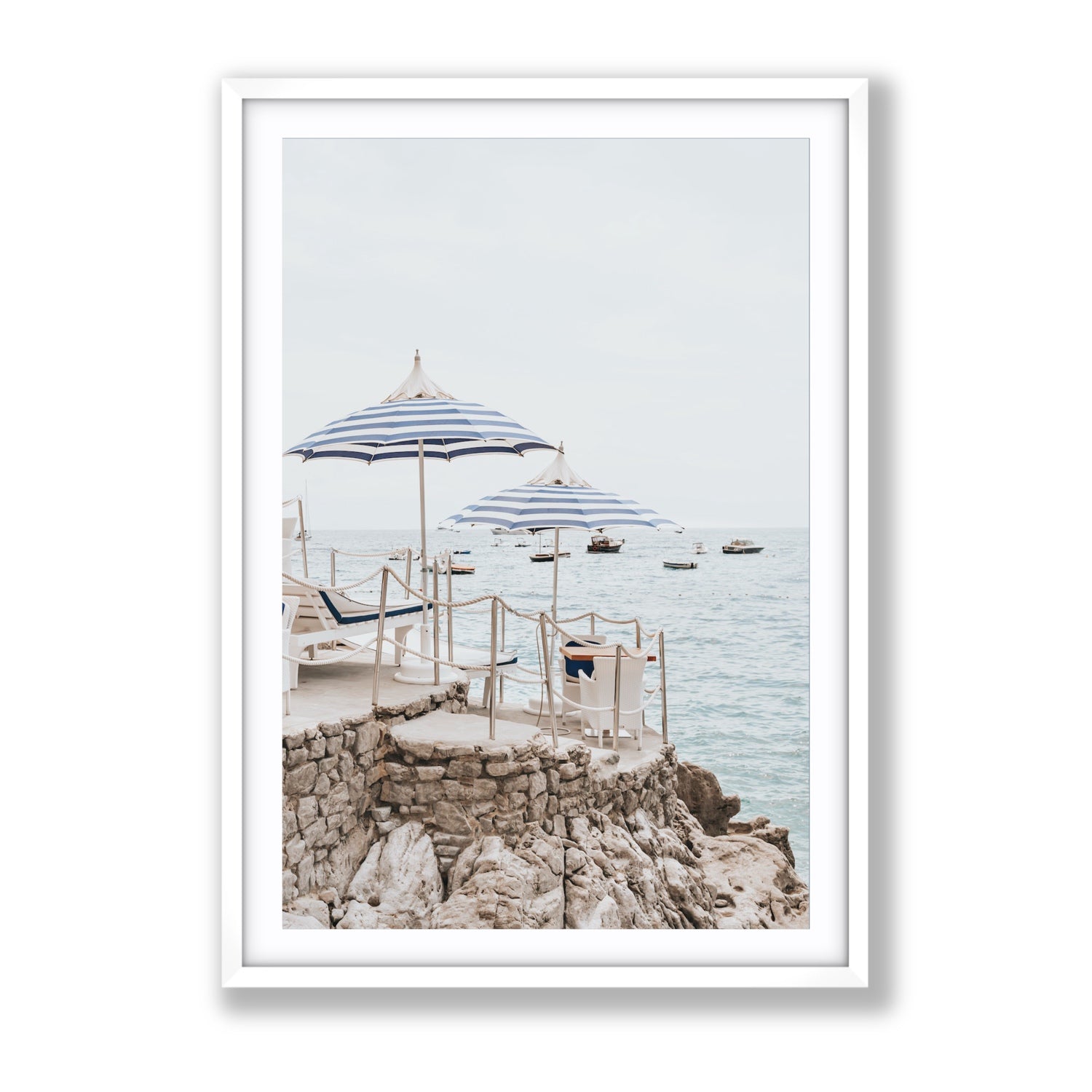 La Scogliera fine art print, Positano, Italy, Gallery, White Frame · Matboard, Fine Art Print