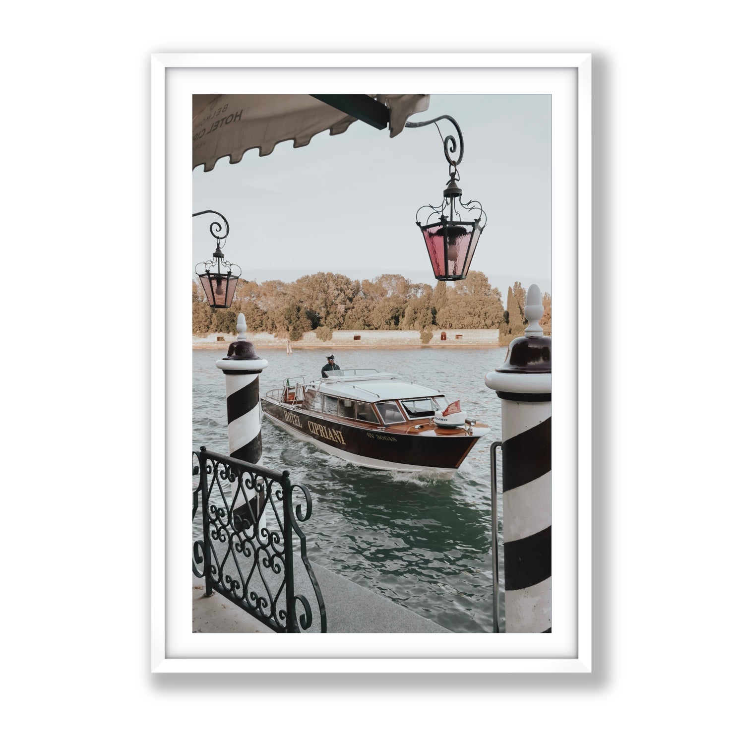 Taxi Shuttle Venice wall art Gallery fine art print in white frame with matboard