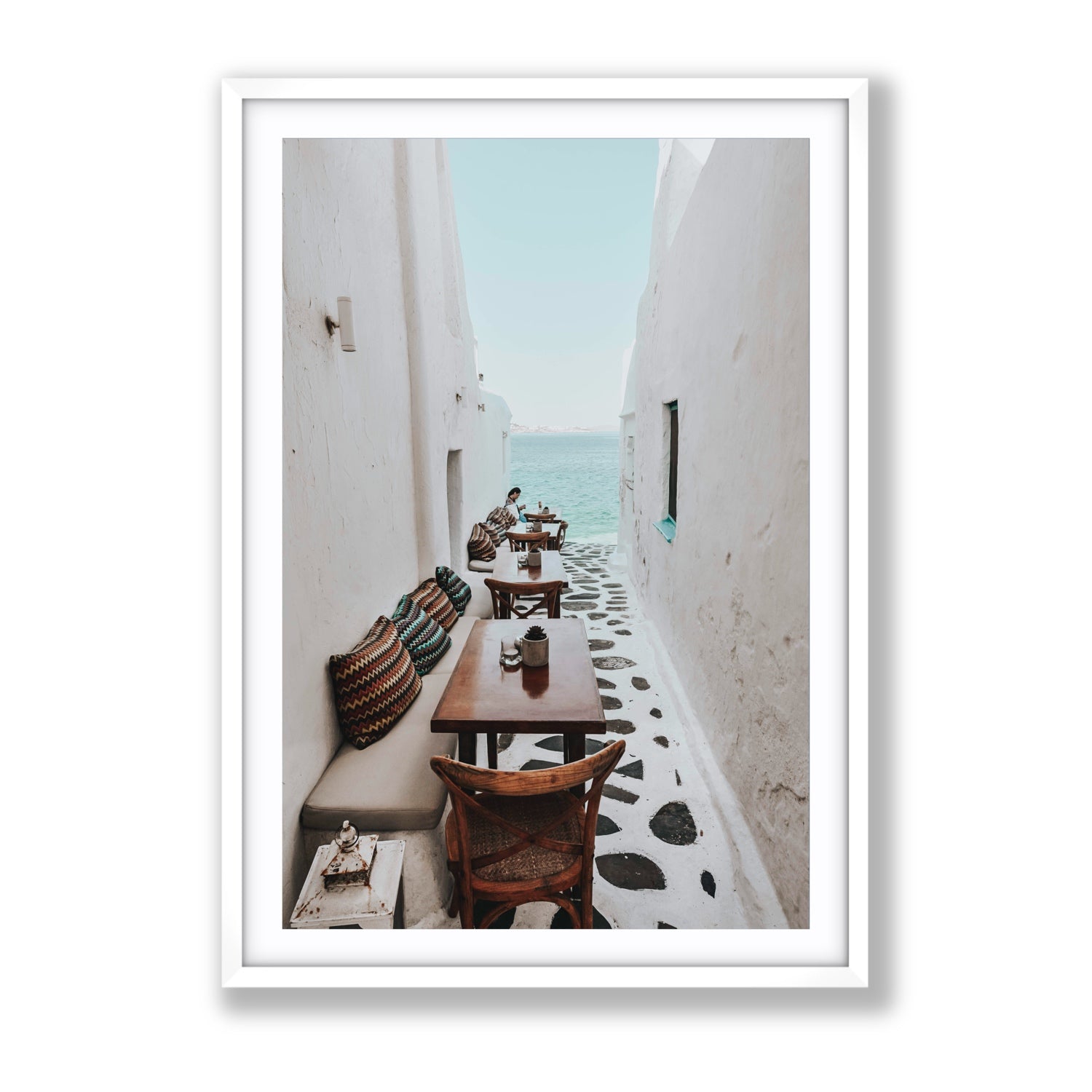 Trip Down Memory Lane fine art print, Mykonos, Greece, Gallery, White Frame · Matboard, Fine Art Print