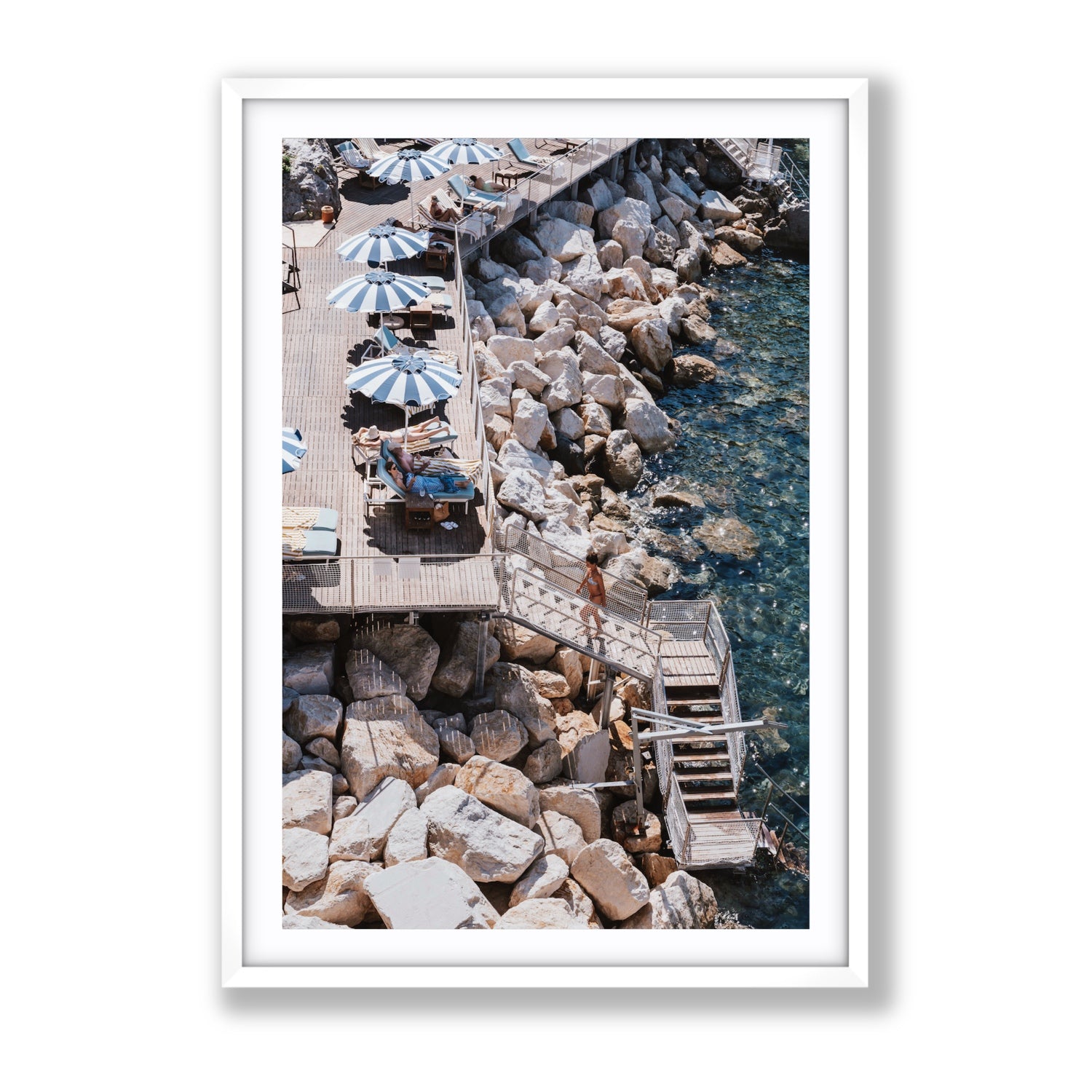 Life On The Shore fine art print, Ischia, Italy, Gallery, White Frame · Matboard, Fine Art Print