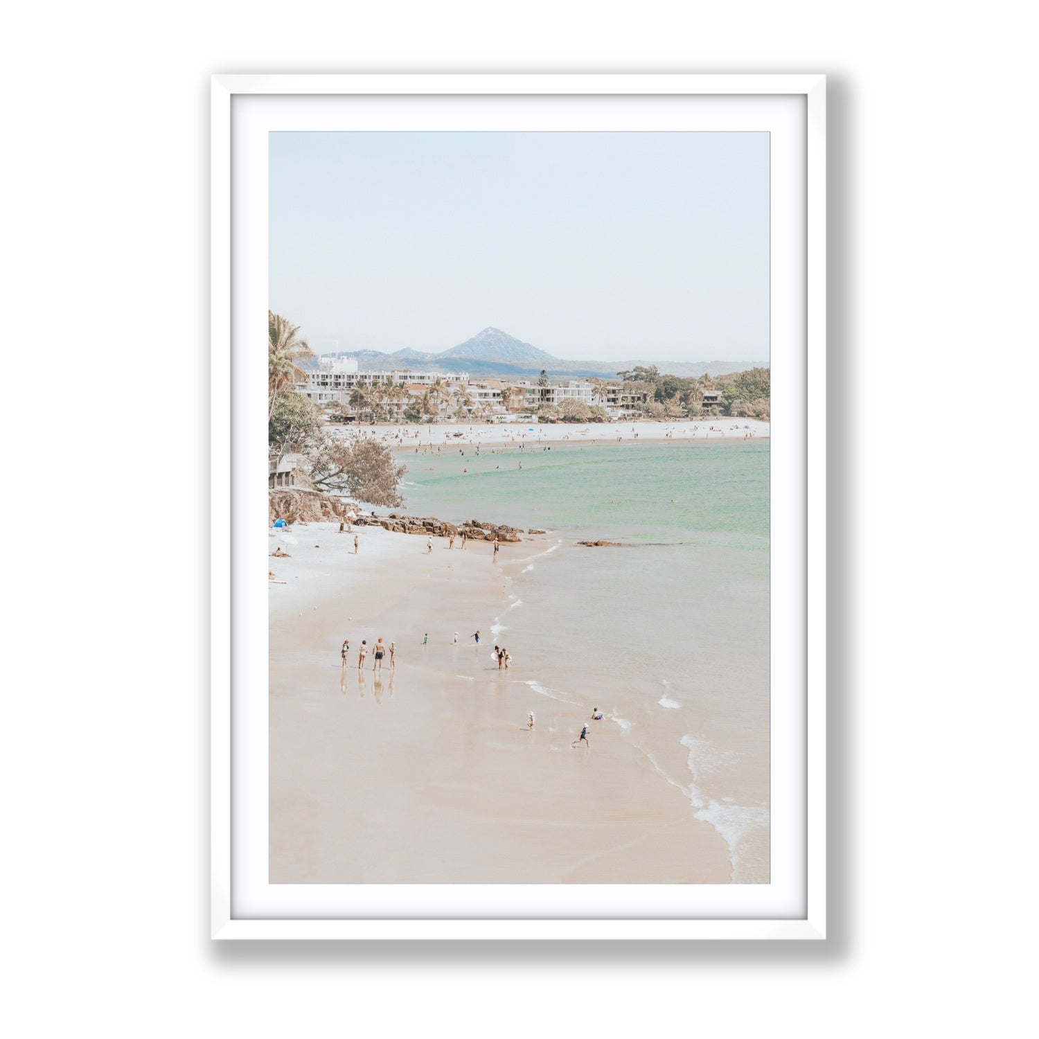 Little Cove Shallows fine art print, Noosa, Australia, coastal scenes artwork, Gallery, White Frame · Matboard, Fine Art Print