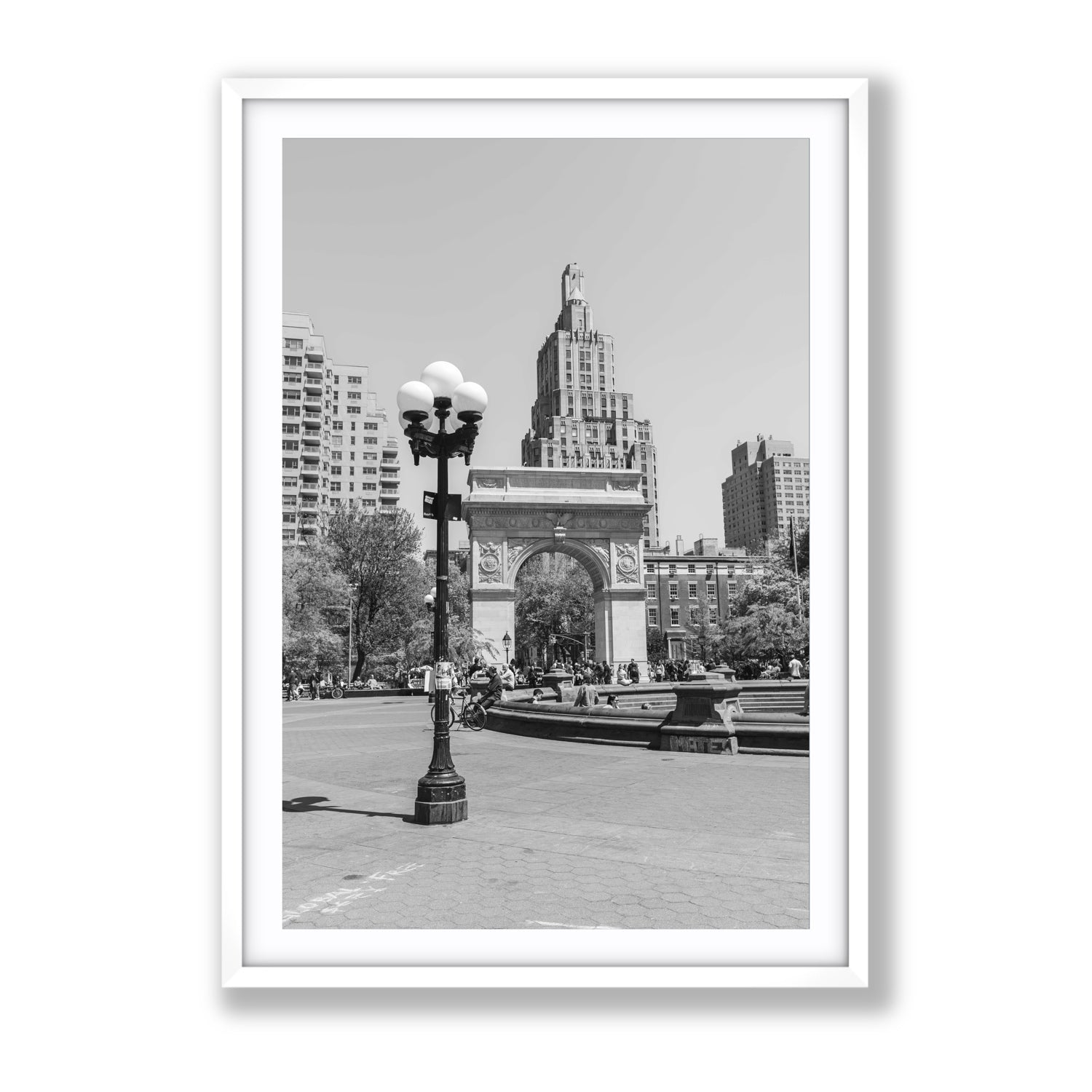 Pole Position New York NYC Black & White wall art Gallery fine art print in white frame with matboard