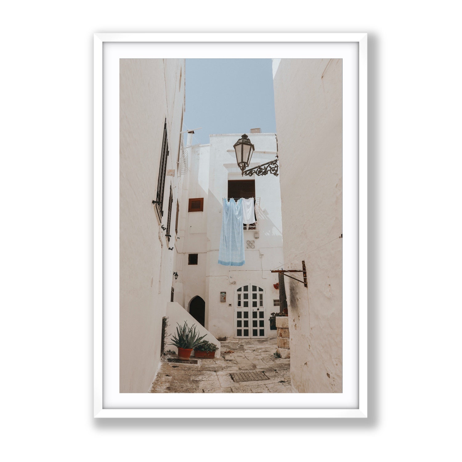Laundry Day fine art print, Puglia, Italy, Gallery, White Frame · Matboard, Fine Art Print