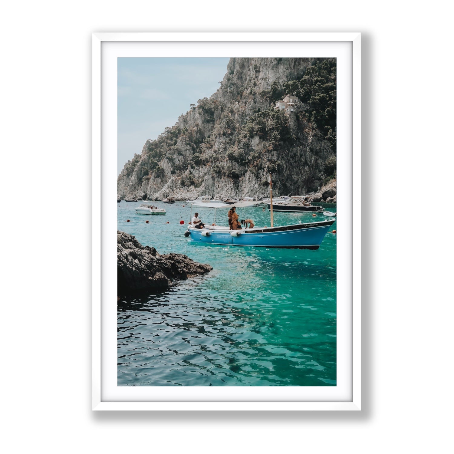 Emerald Escape fine art print, Capri, Italy, Gallery, White Frame · Matboard, Fine Art Print