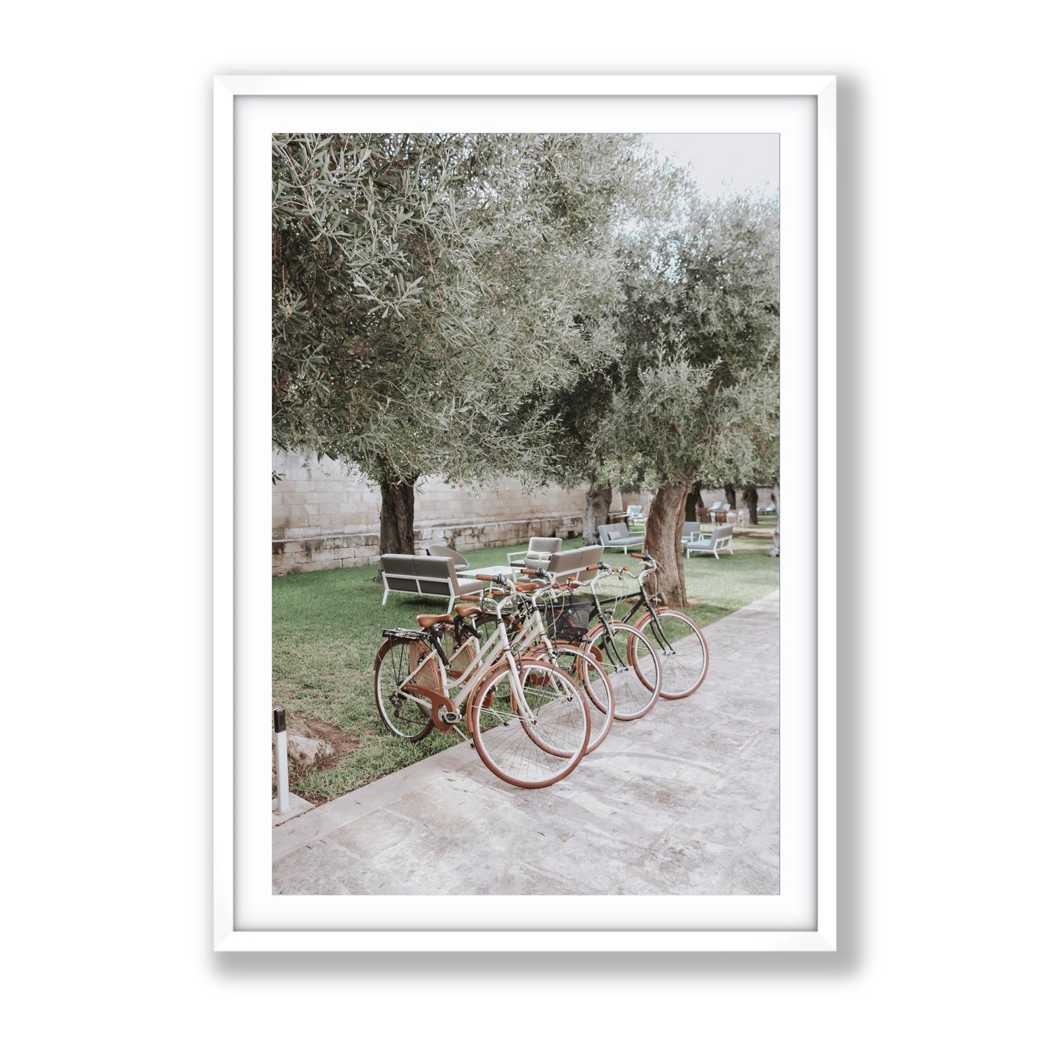 Classic Cruisers Puglia wall art Gallery fine art print in white frame with matboard