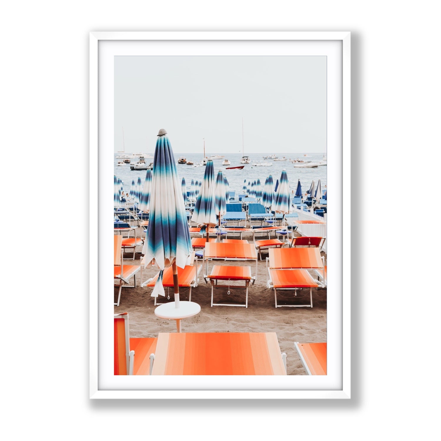 Orange Crush fine art print, Positano, Italy, Gallery, White Frame · Matboard, Fine Art Print
