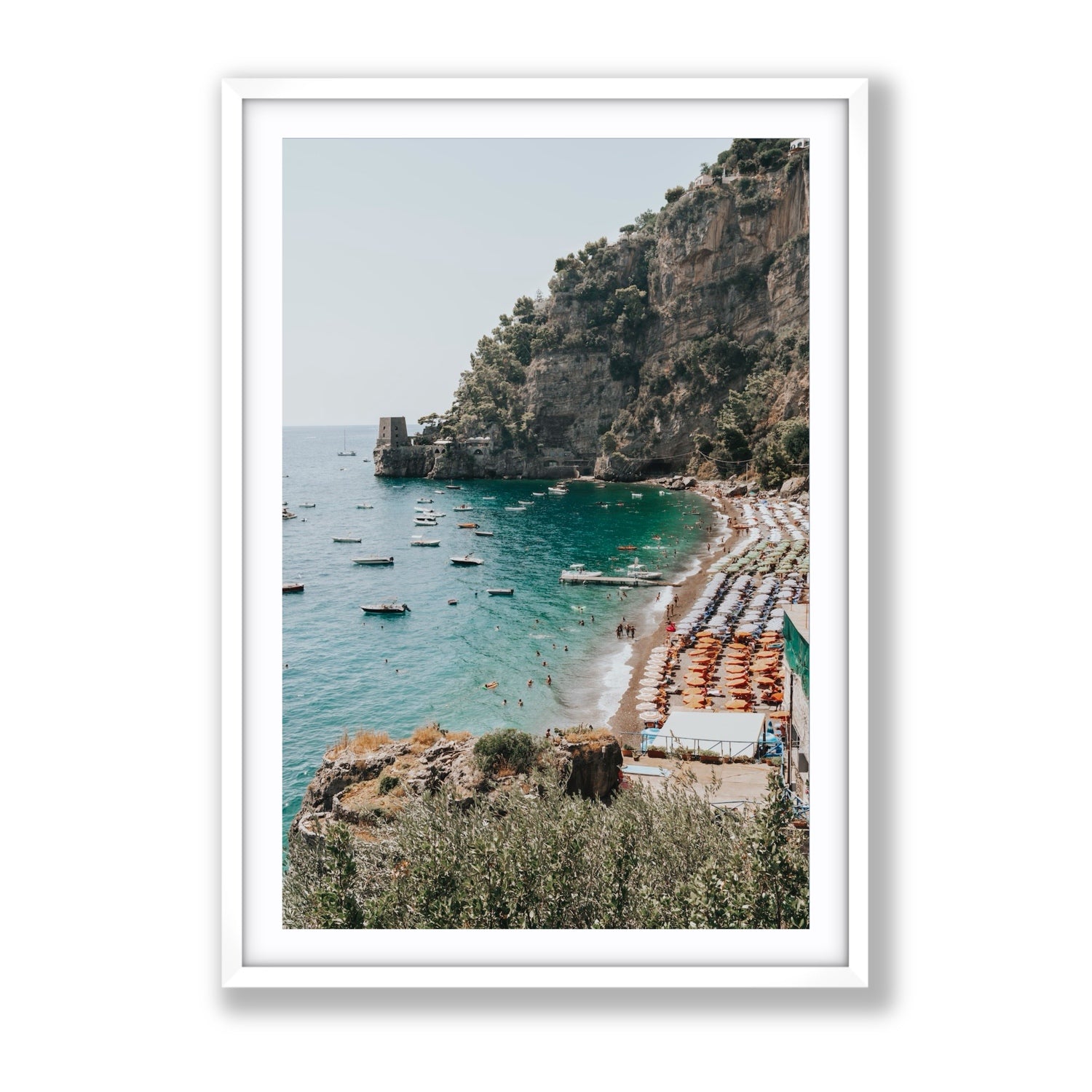 Baia dei Sogni fine art print, Positano, Italy, Gallery, White Frame · Matboard, Fine Art Print