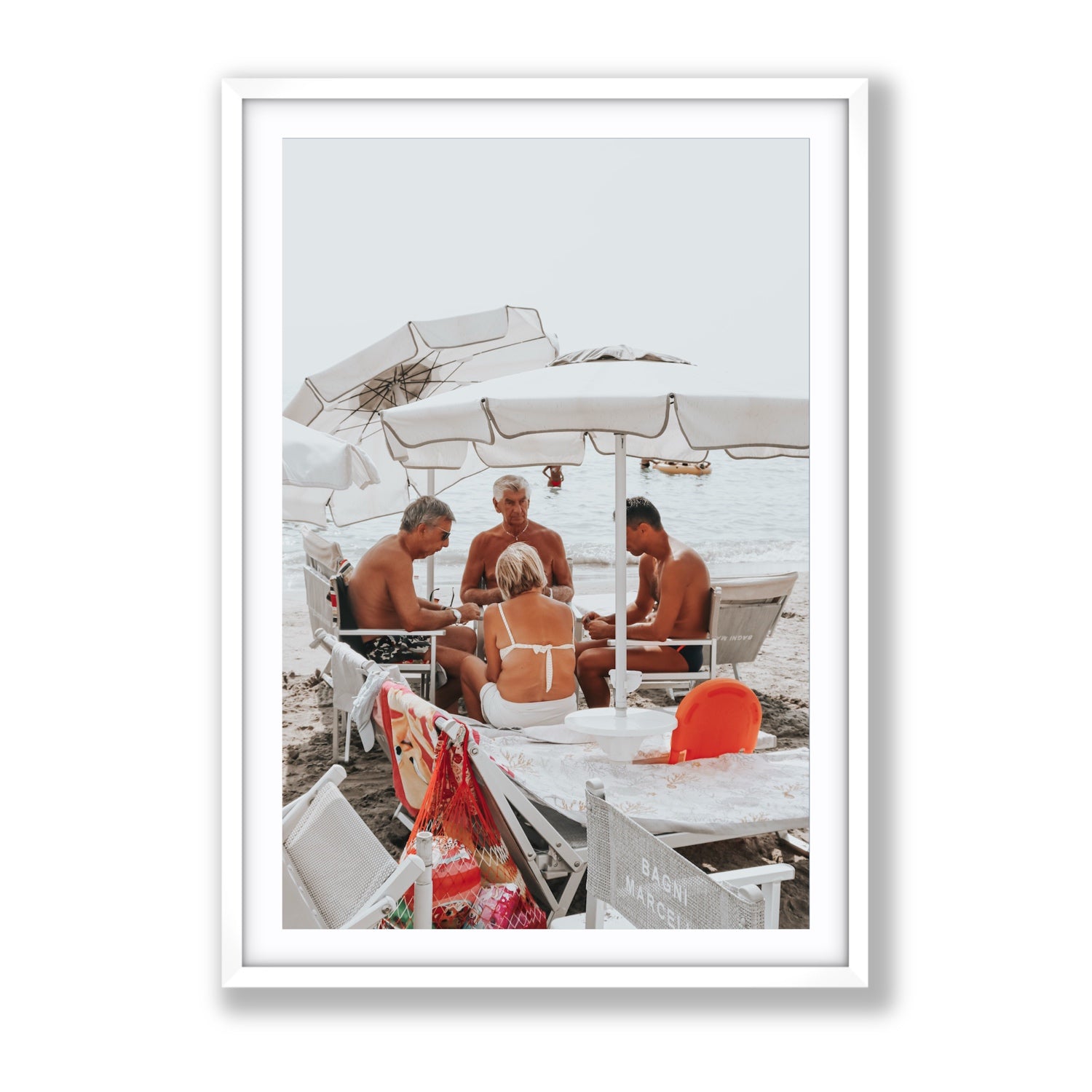 Luck Of The Draw fine art print, Alassio, Italy, Gallery, White Frame · Matboard, Fine Art Print