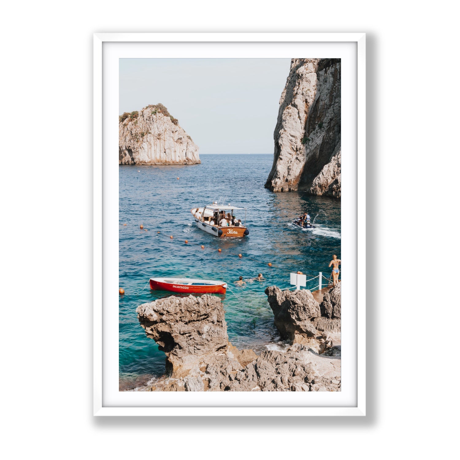 Set Sail fine art print, Capri, Italy, Gallery, White Frame · Matboard, Fine Art Print