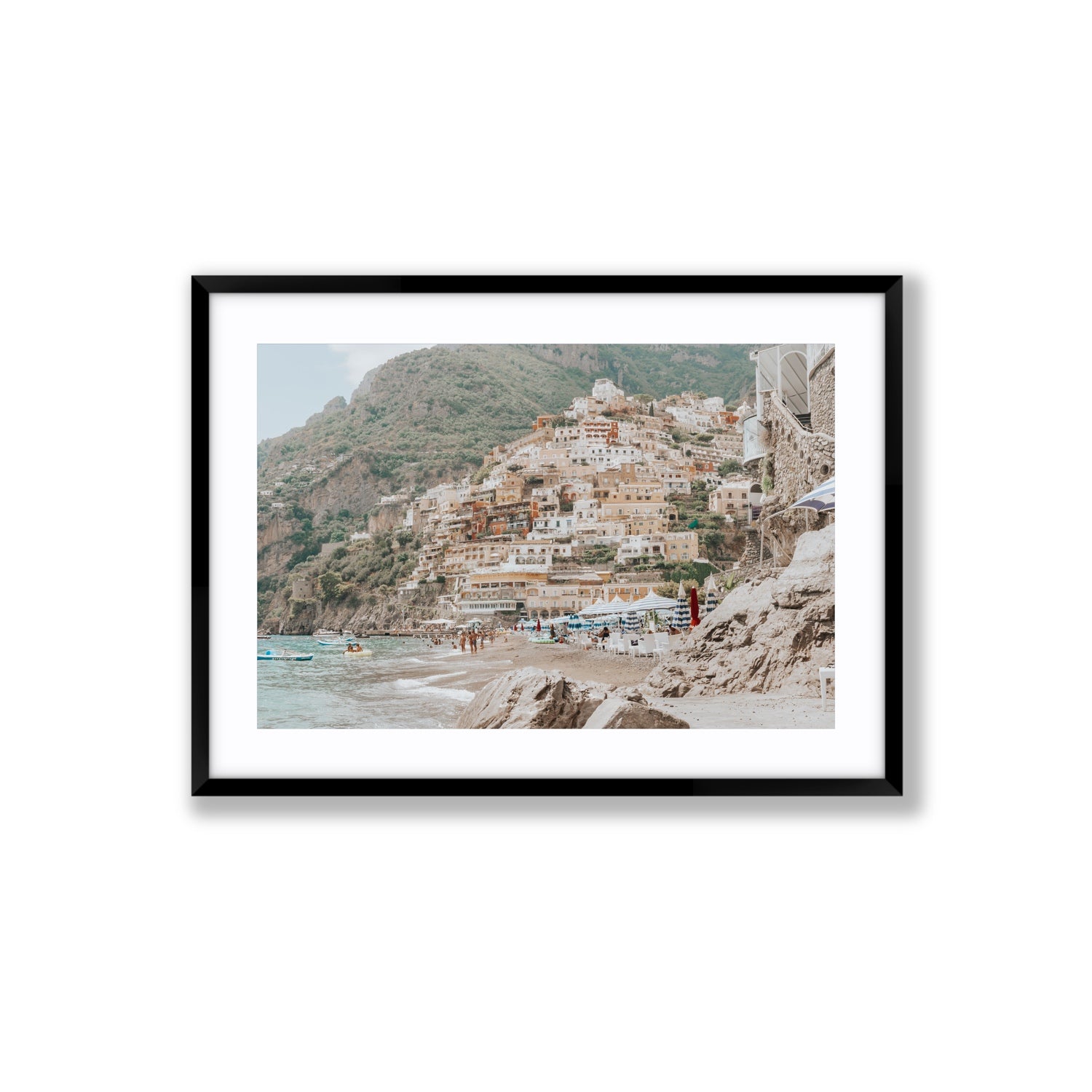 Sogno di Positano fine art print, Positano, Italy, Large, Black Frame · Matboard, Fine Art Print