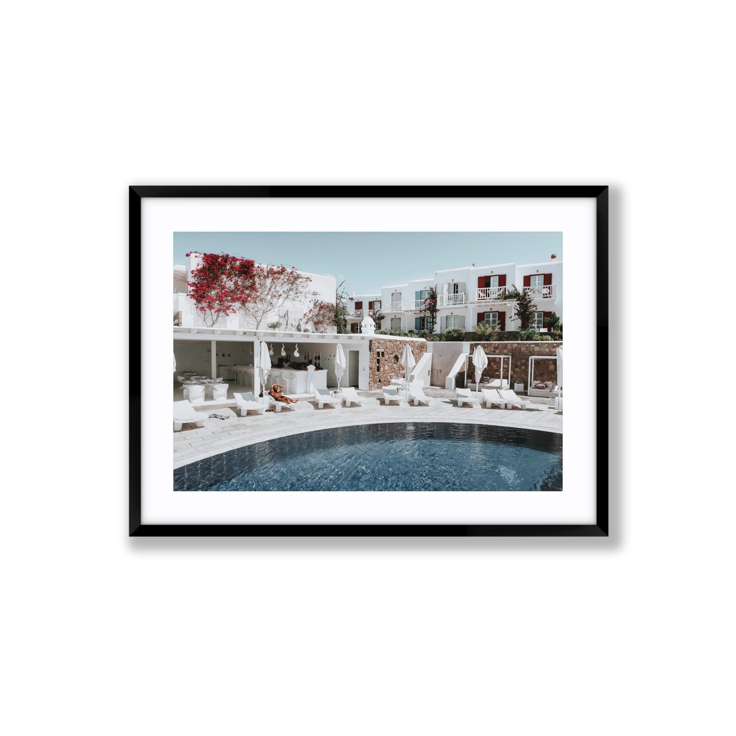Got The First Lounge fine art print, Mykonos, Greece, Large, Black Frame · Matboard, Fine Art Print
