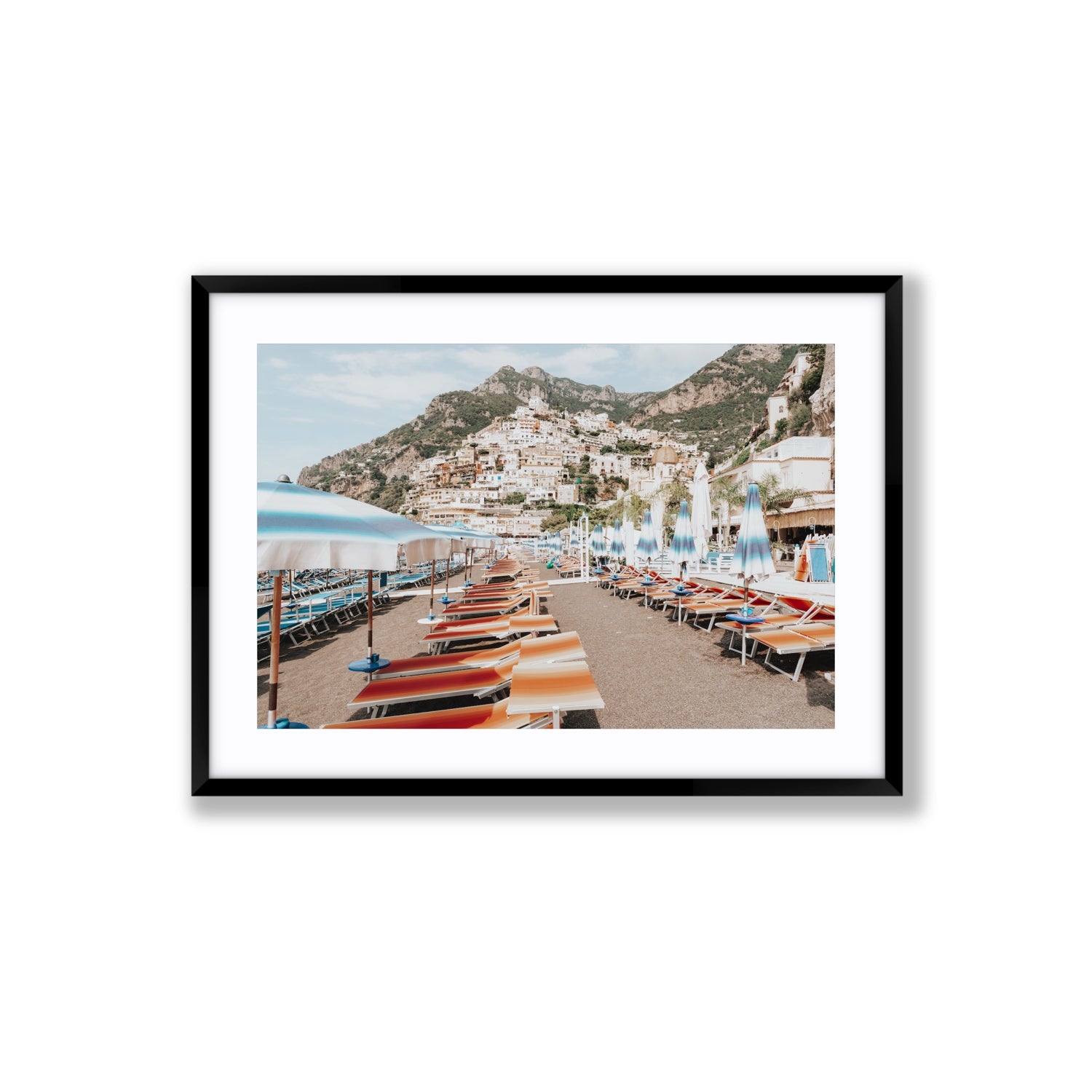 Spiaggia Grande fine art print, Positano, Italy, Large, Black Frame · Matboard, Fine Art Print