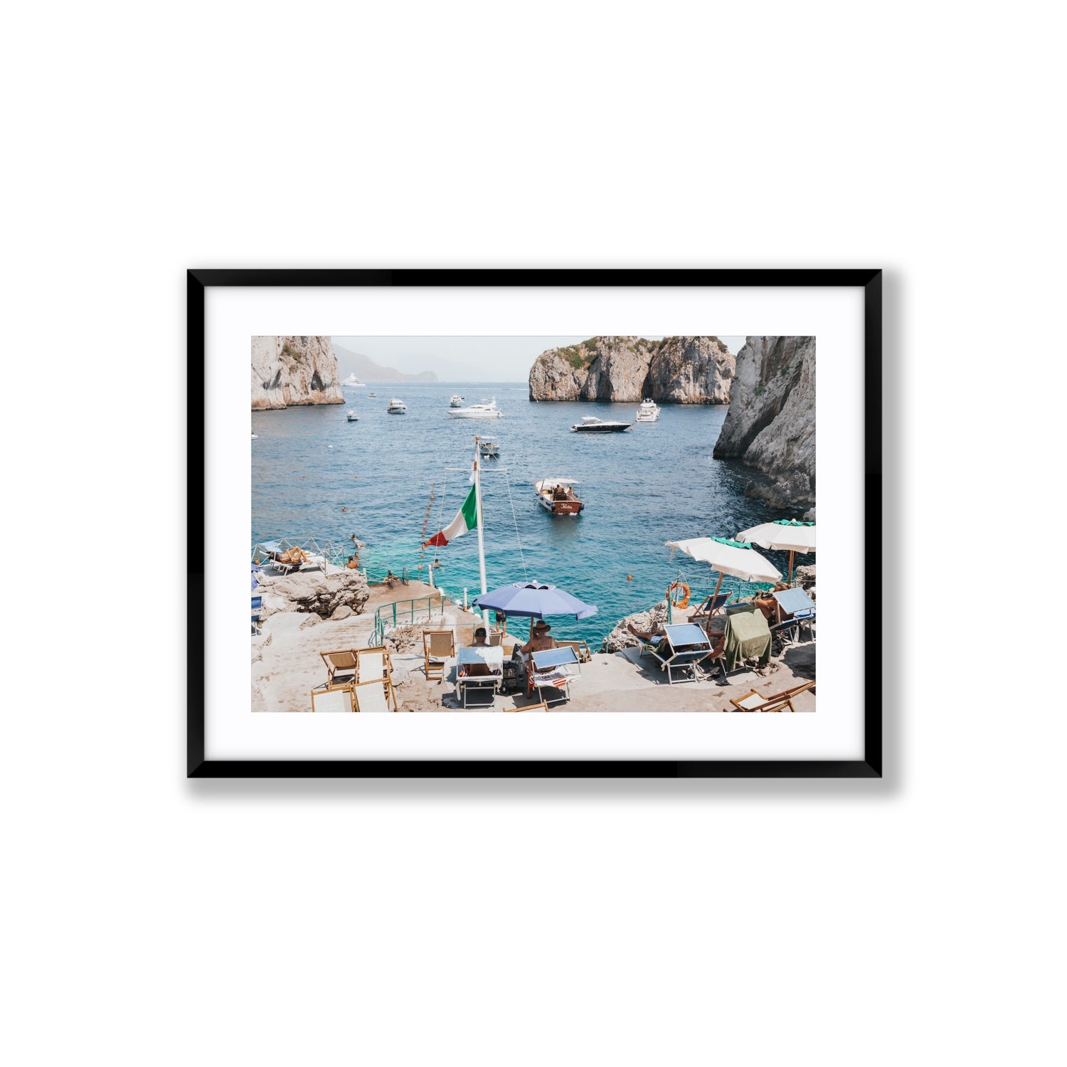 Smooth Sailing fine art print, Capri, Italy, Large, Black Frame · Matboard, Fine Art Print