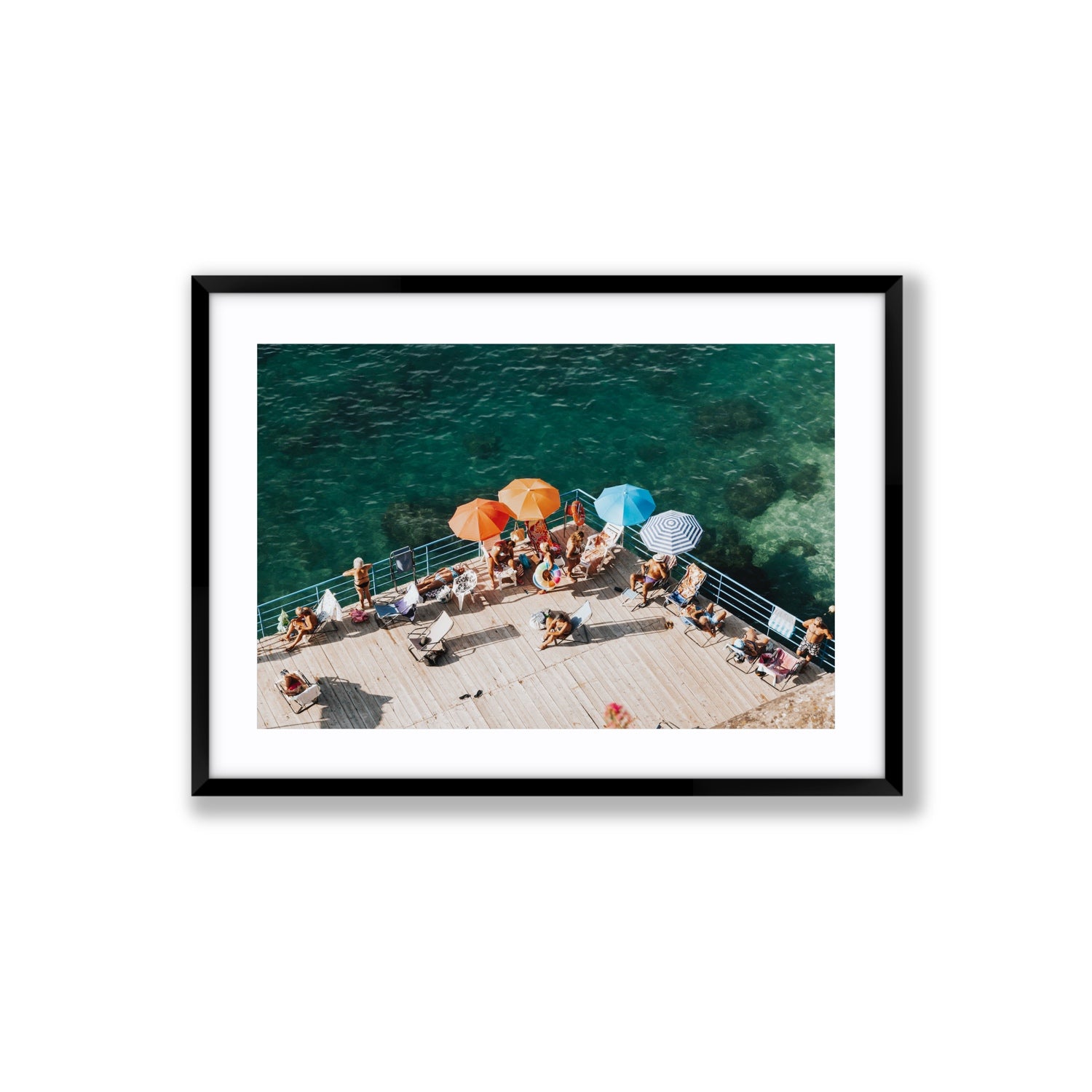 Il Dolce Far Niente Sorrento coastal wall art Large fine art print in black frame with matboard