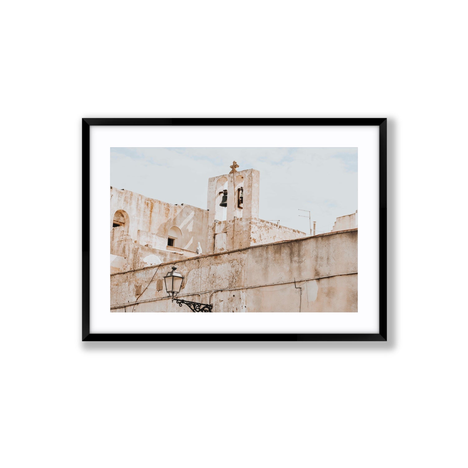 Ancient Bells Puglia Gallipoli Italian wall art Large fine art print in black frame with matboard