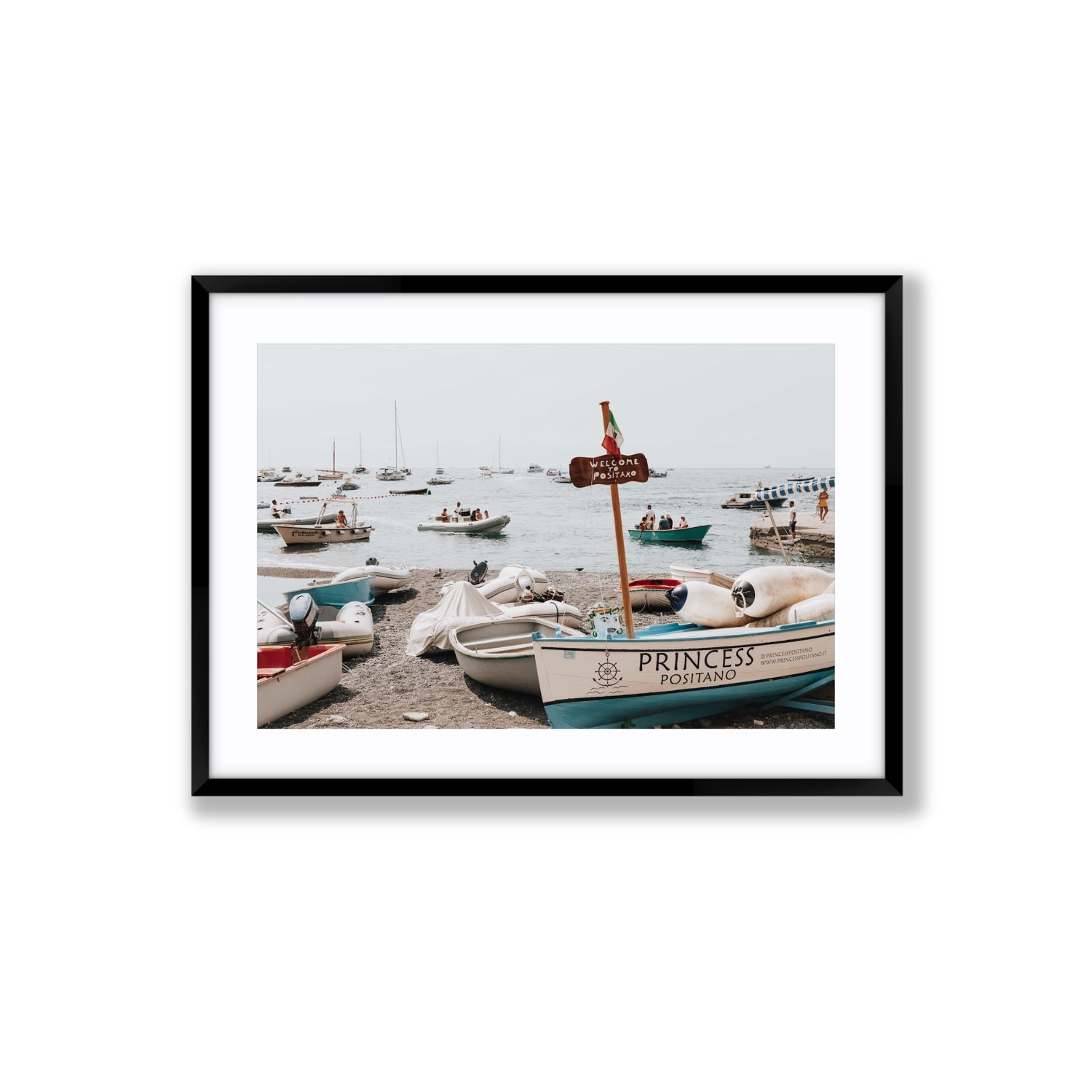Princess Positano fine art print, Positano, Italy, Large, Black Frame · Matboard, Fine Art Print