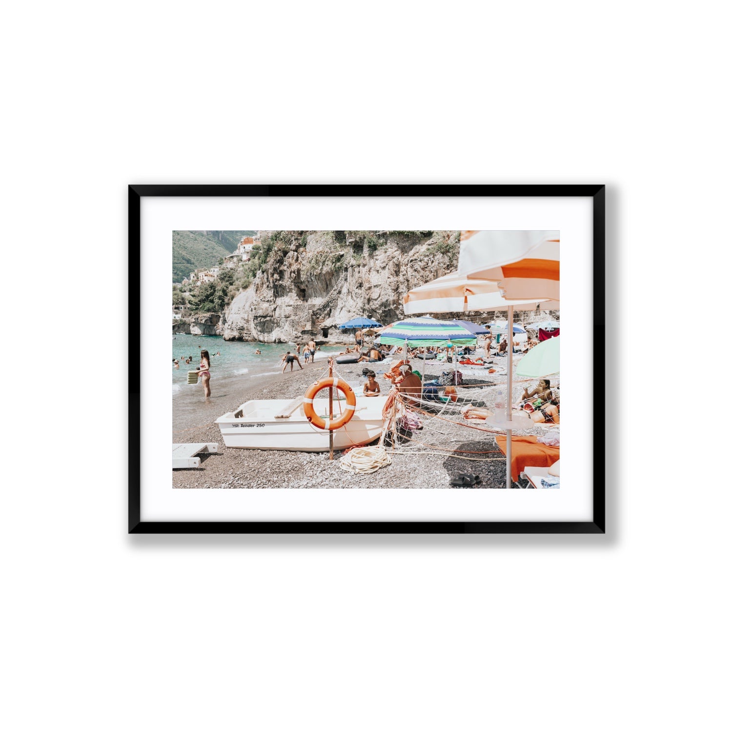 Bellezza By The Bay fine art print, Positano, Italy, Large, Black Frame · Matboard, Fine Art Print
