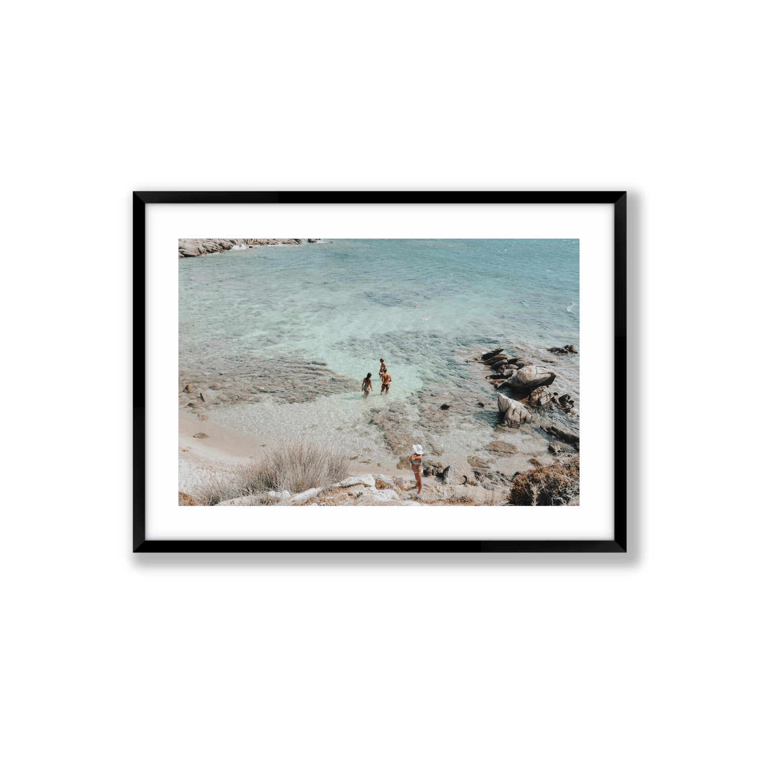 Easy On The Eyes Mykonos Greek island wall art Large fine art print in black frame with matboard