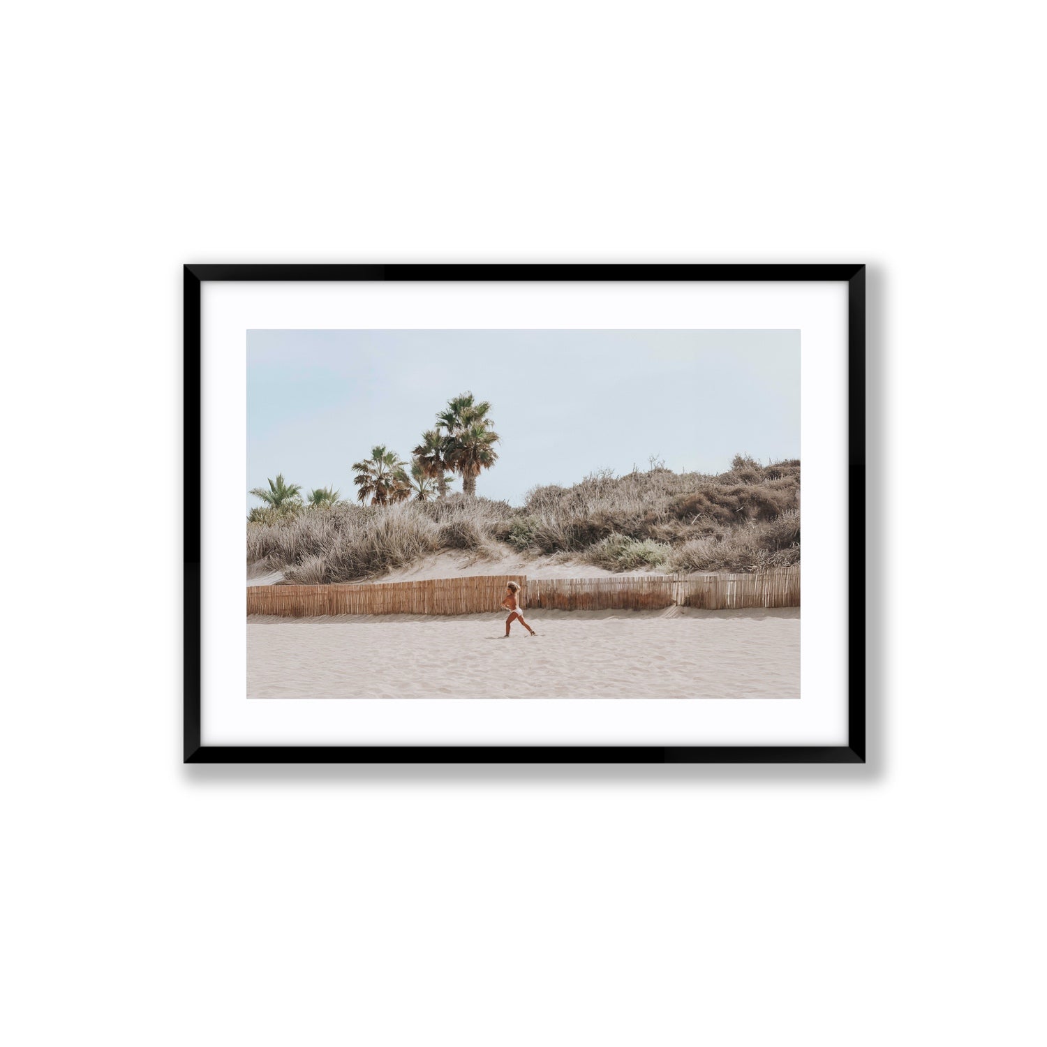 Ragazza Da Spiaggia Puglia beach Italian fine art print Large fine art print in black frame with matboard
