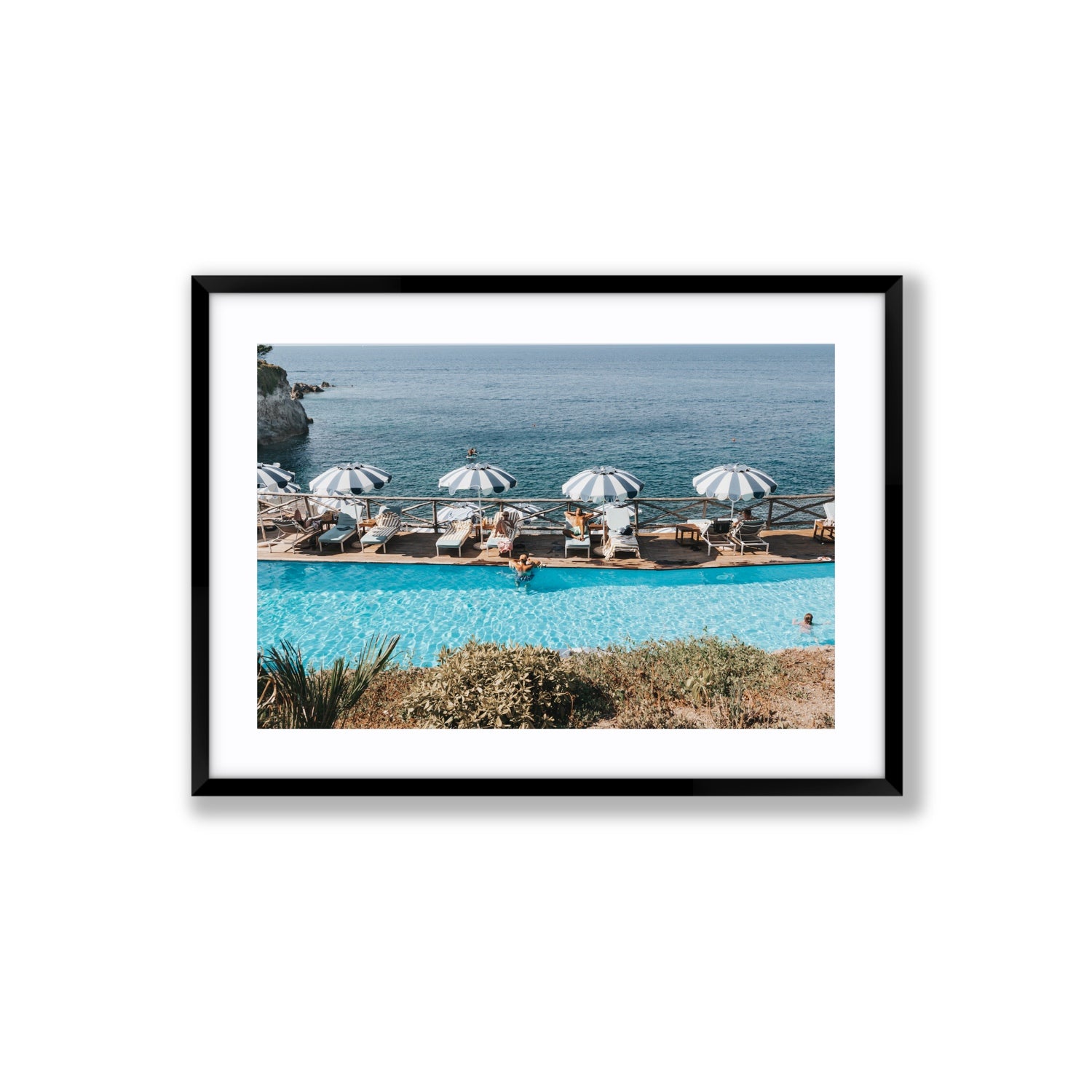 Hues Of Blues fine art print, Ischia, Italy, Large, Black Frame · Matboard, Fine Art Print