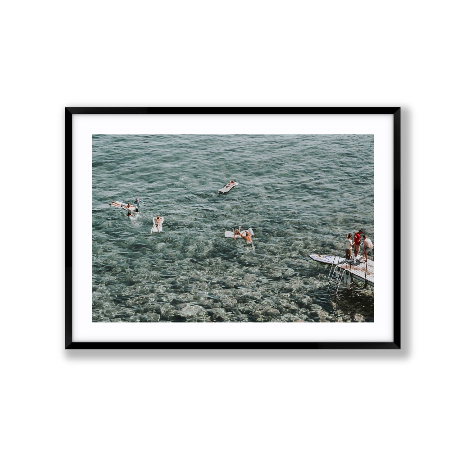 Having A Whale Of A Time Tuscany coastal wall art Extra Large fine art print in black frame with matboard