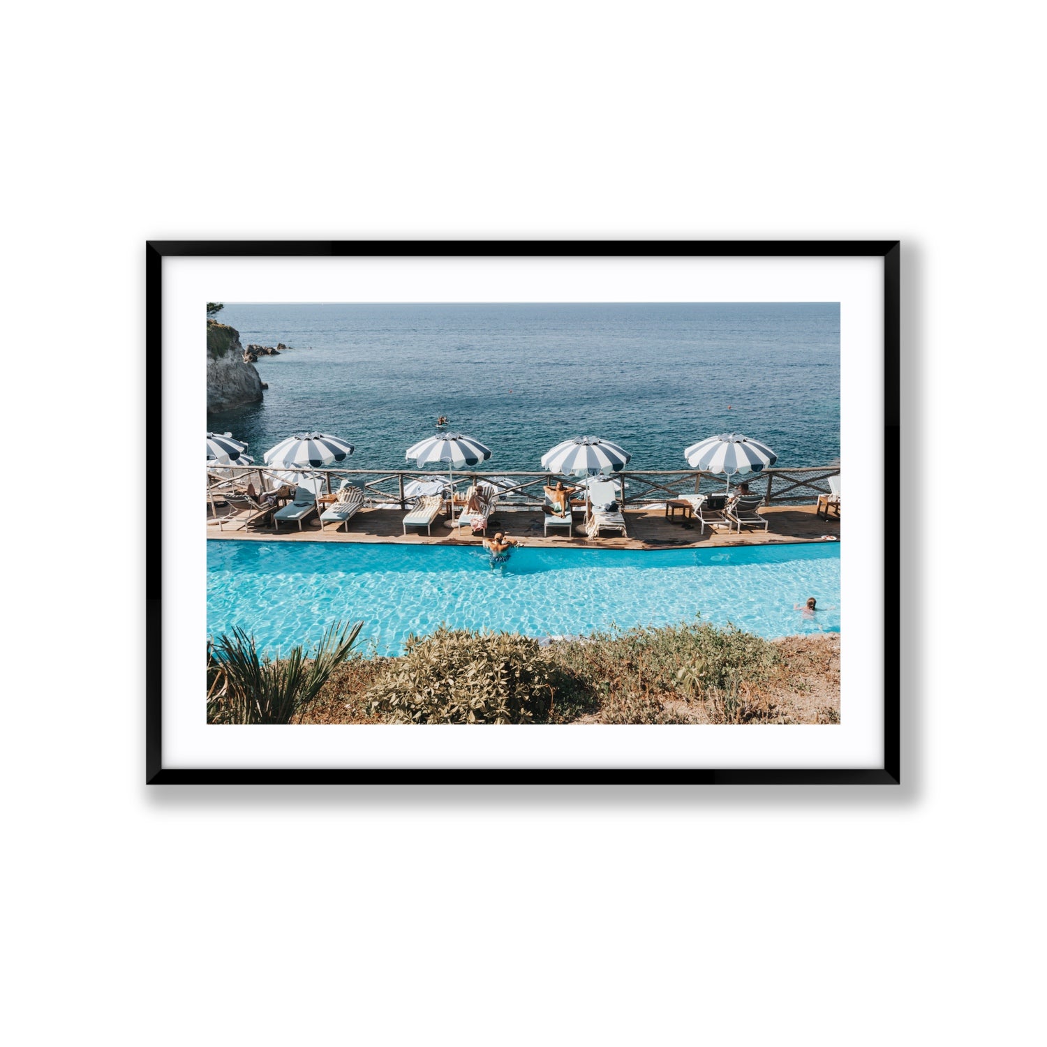 Hues Of Blues fine art print, Ischia, Italy, Extra Large, Black Frame · Matboard, Fine Art Print