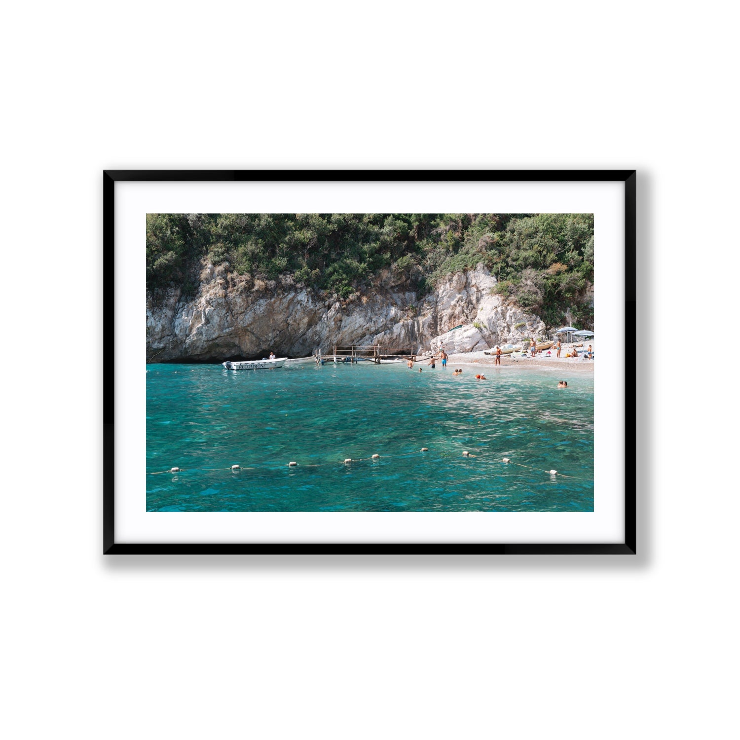 Azure Abyss Nerano wall art Extra Large fine art print in black frame with matboard