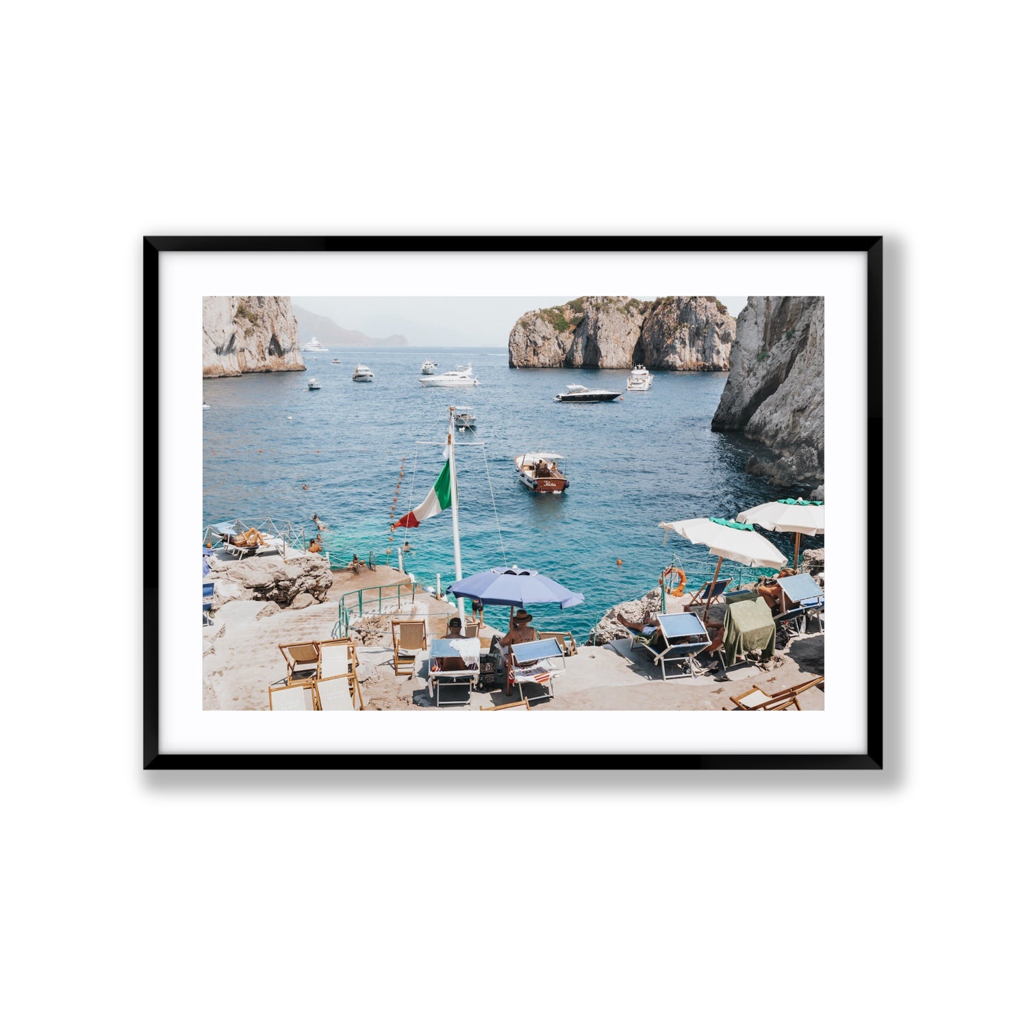 Smooth Sailing fine art print, Capri, Italy, Extra Large, Black Frame · Matboard, Fine Art Print