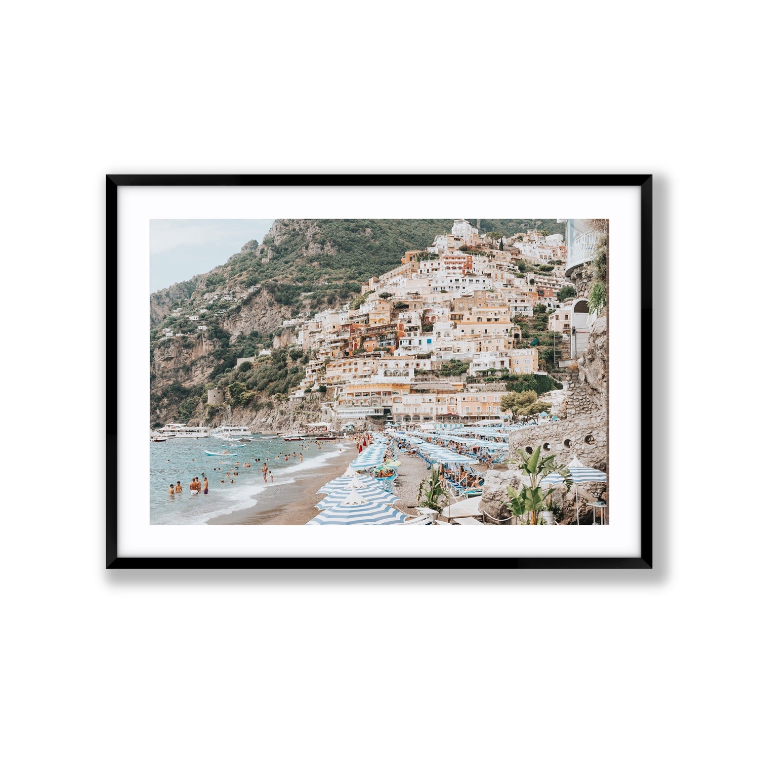 Villagio Sul Mare fine art print, Positano, Italy, Extra Large, Black Frame · Matboard, Fine Art Print