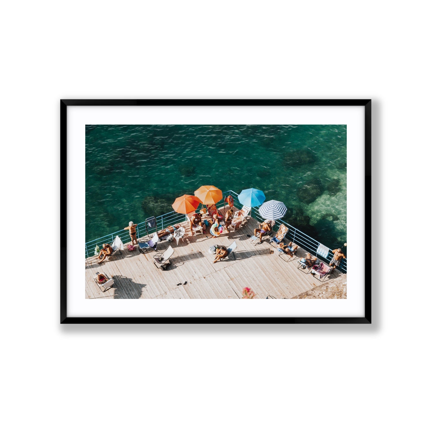 Il Dolce Far Niente Sorrento coastal wall art Extra Large fine art print in black frame with matboard