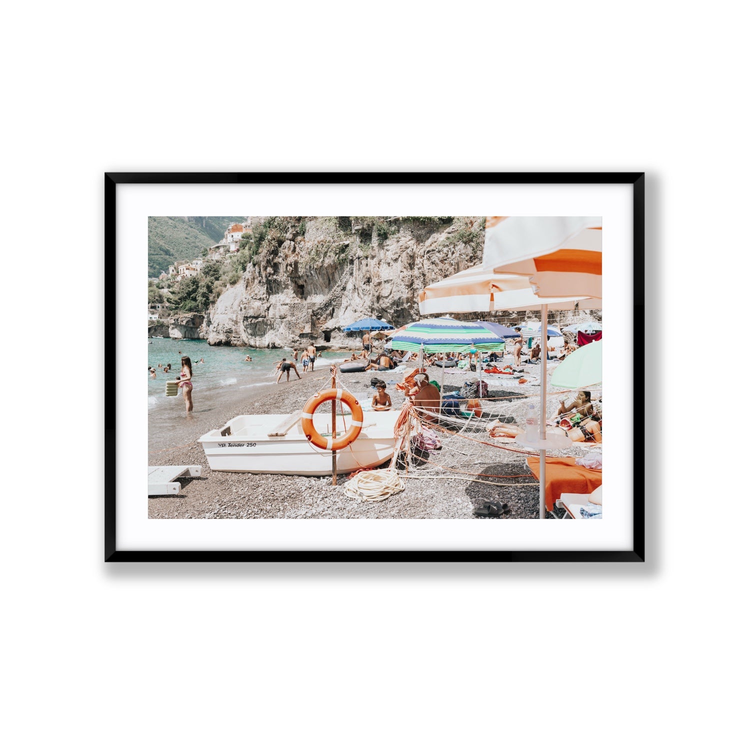 Bellezza By The Bay fine art print, Positano, Italy, Extra Large, Black Frame · Matboard, Fine Art Print