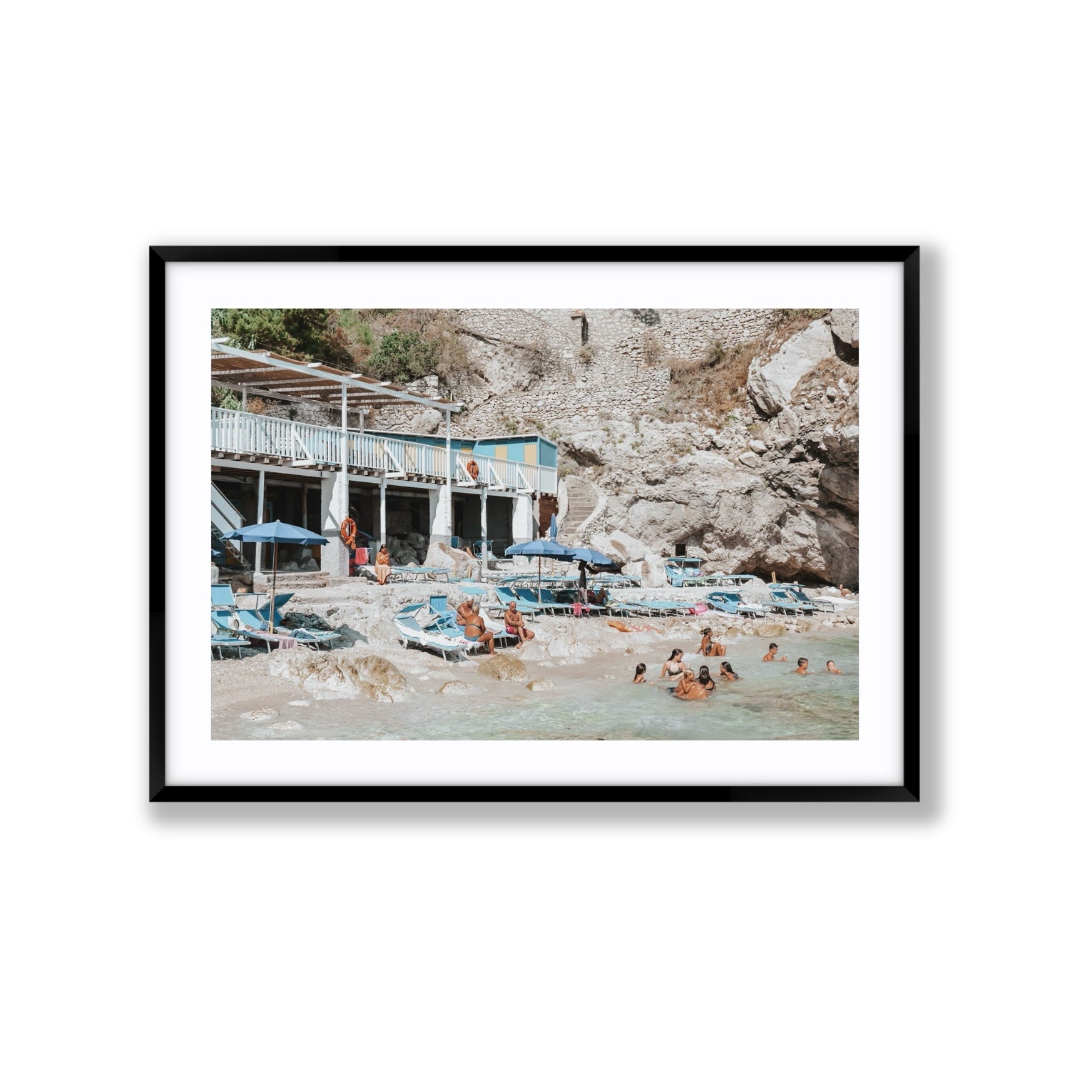 Beachside Bronze fine art print, Capri, Italy, Extra Large, Black Frame · Matboard, Fine Art Print