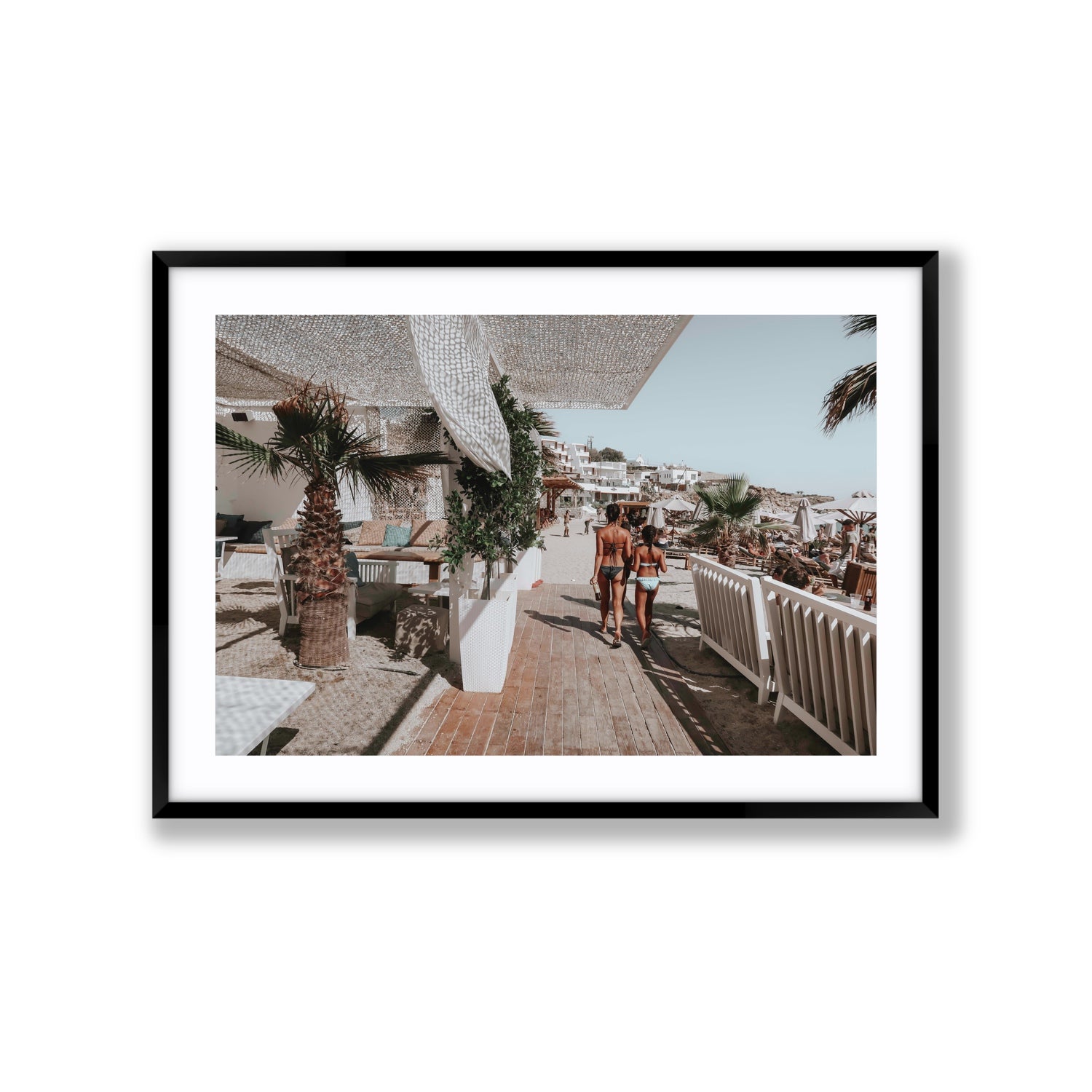 Mitera Kori Mykonos Greek island wall art Extra Large fine art print in black frame with matboard