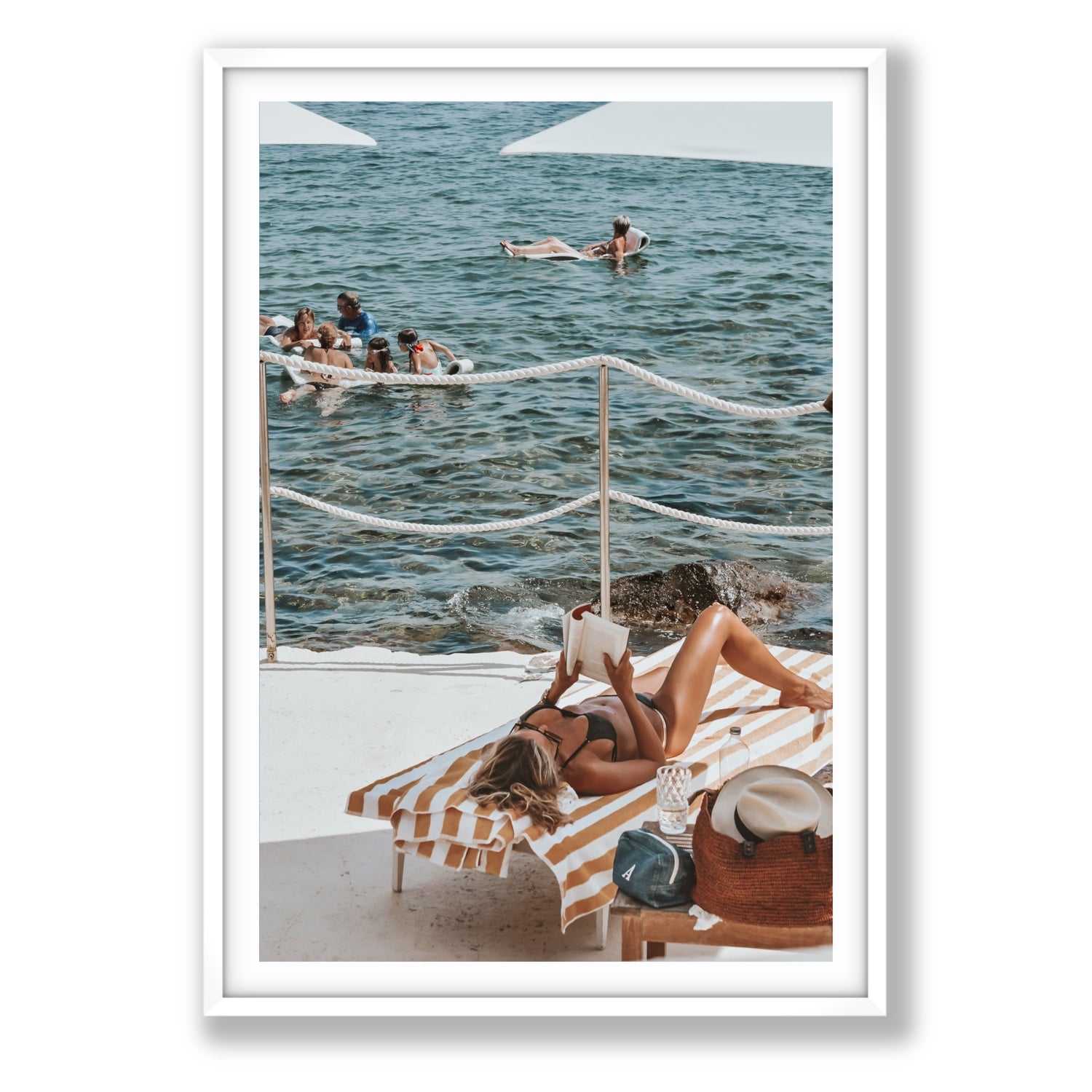 Cloud Nine Tuscany Italian decor wall art Statement fine art print in white frame with matboard