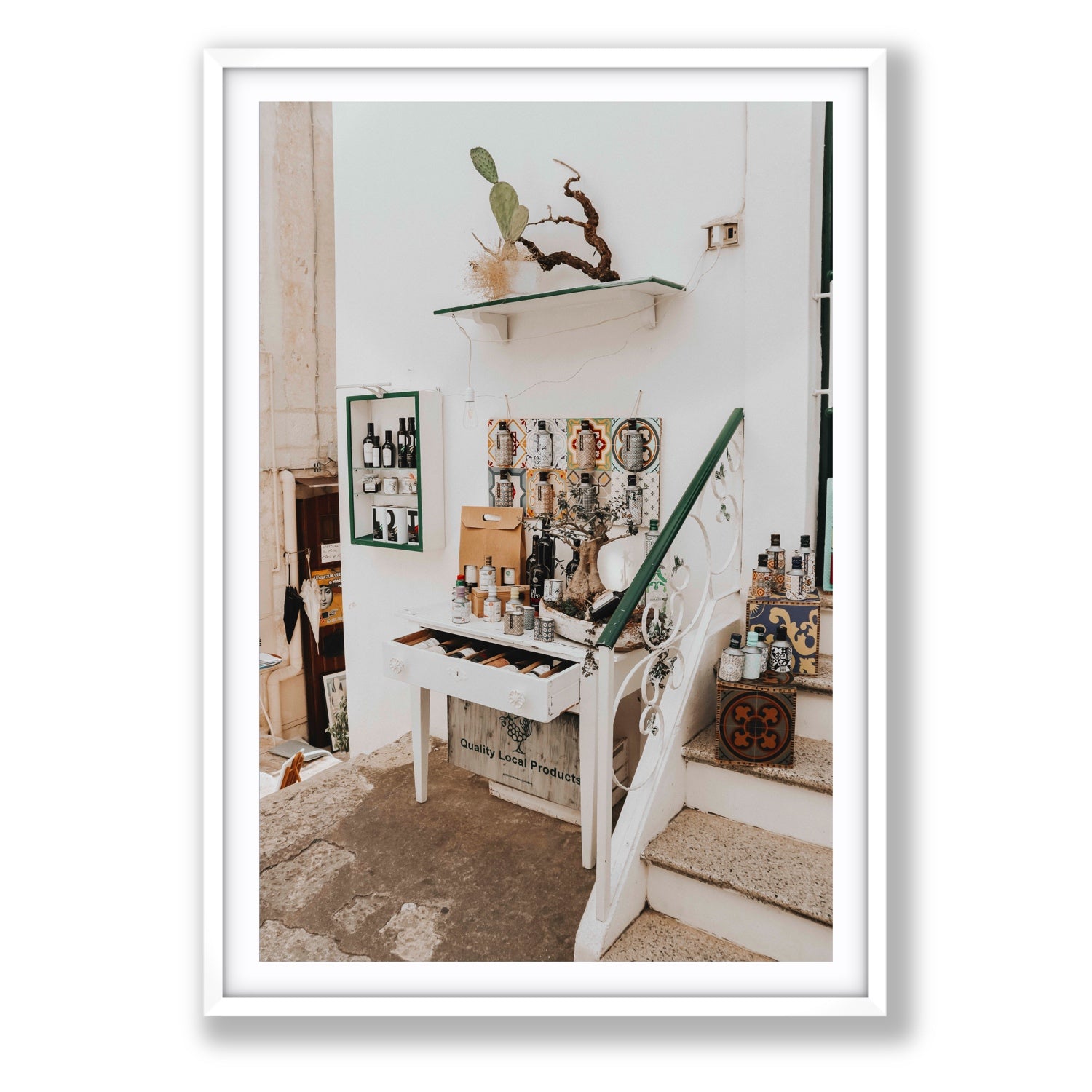 Liquid Gold fine art print, Puglia, Italy, Statement, White Frame · Matboard, Fine Art Print