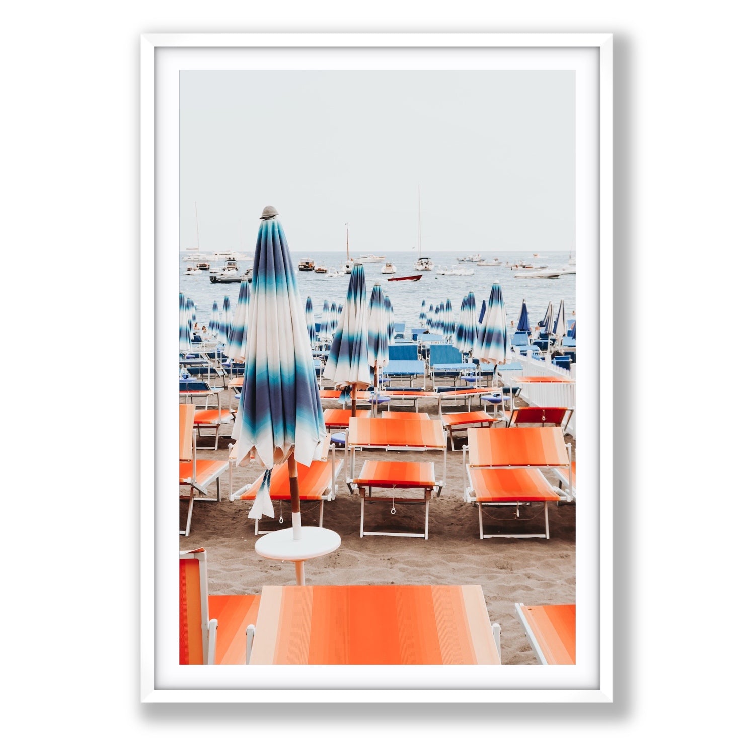 Orange Crush fine art print, Positano, Italy, Statement, White Frame · Matboard, Fine Art Print