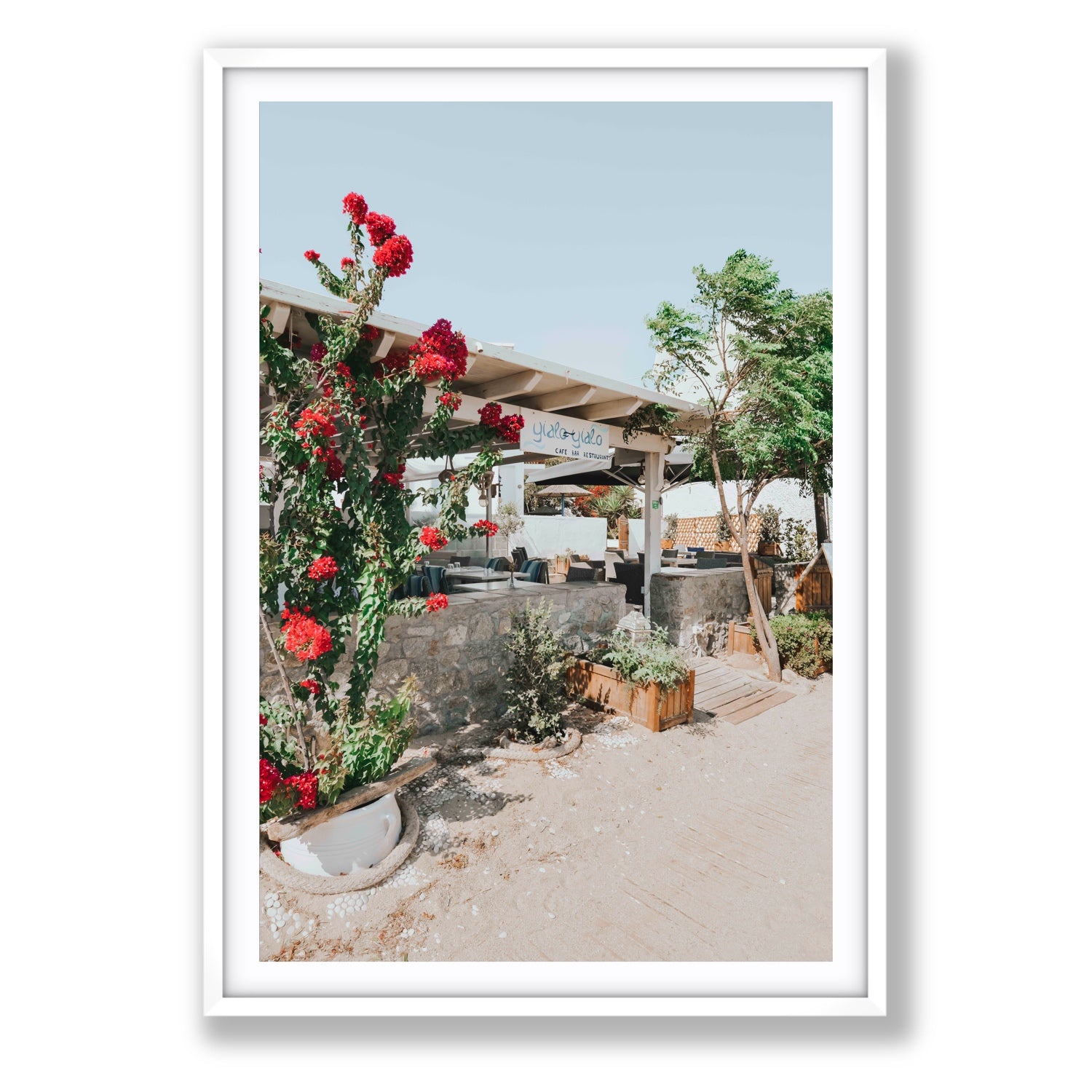 Yialo Yialo fine art print, Mykonos, Greece, Statement, White Frame · Matboard, Fine Art Print