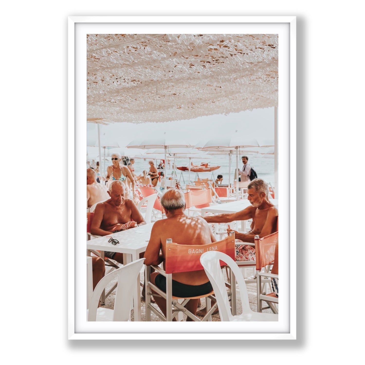 The Players fine art print, Alassio, Italy, Statement, White Frame · Matboard, Fine Art Print