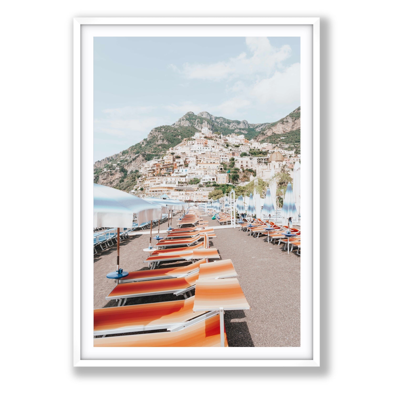 A Symphony of Colours fine art print, Positano, Italy, Statement, White Frame · Matboard, Fine Art Print