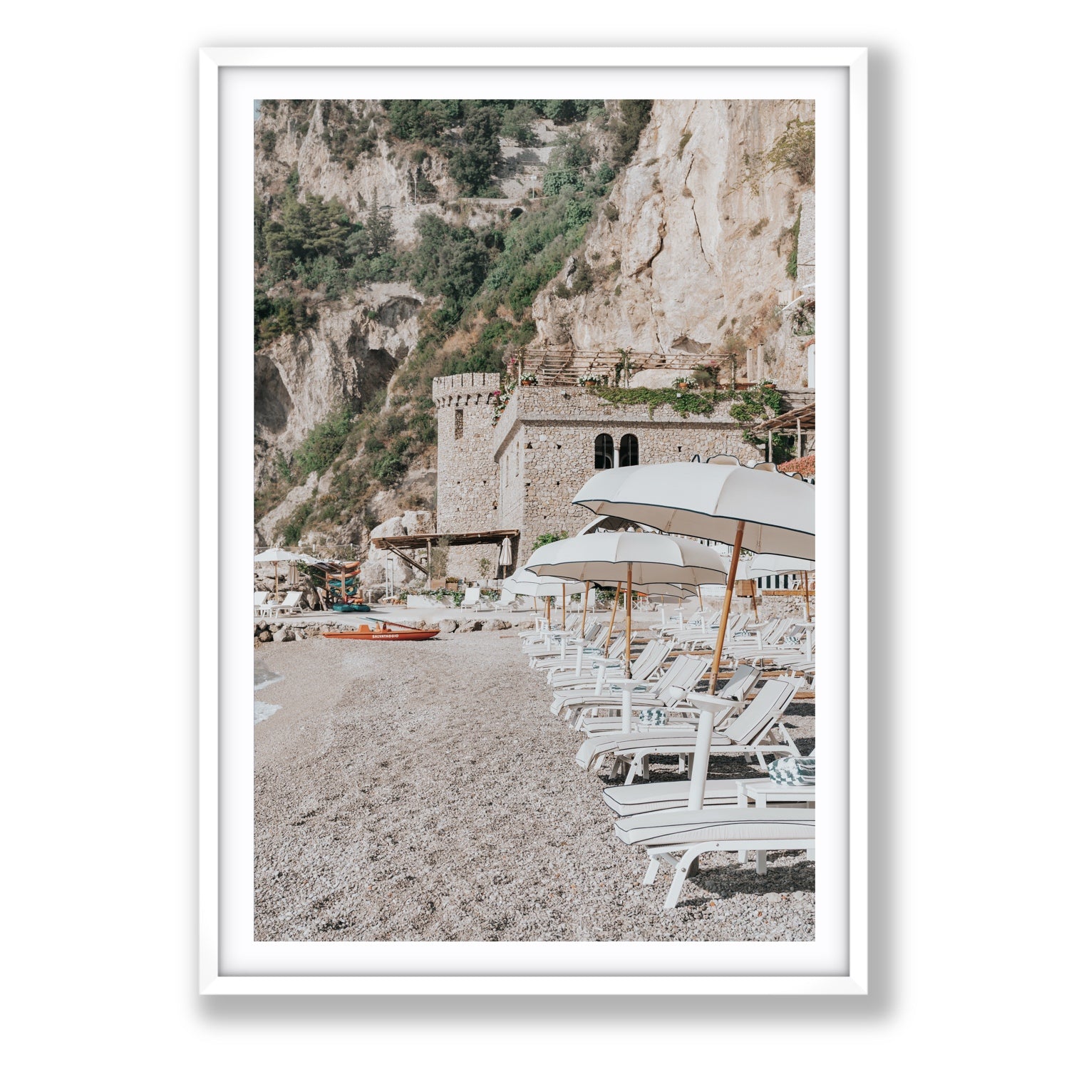 La Villeggiatura fine art print, Amalfi, Italy, luxury escapes artwork, Statement, White Frame · Matboard, Fine Art Print